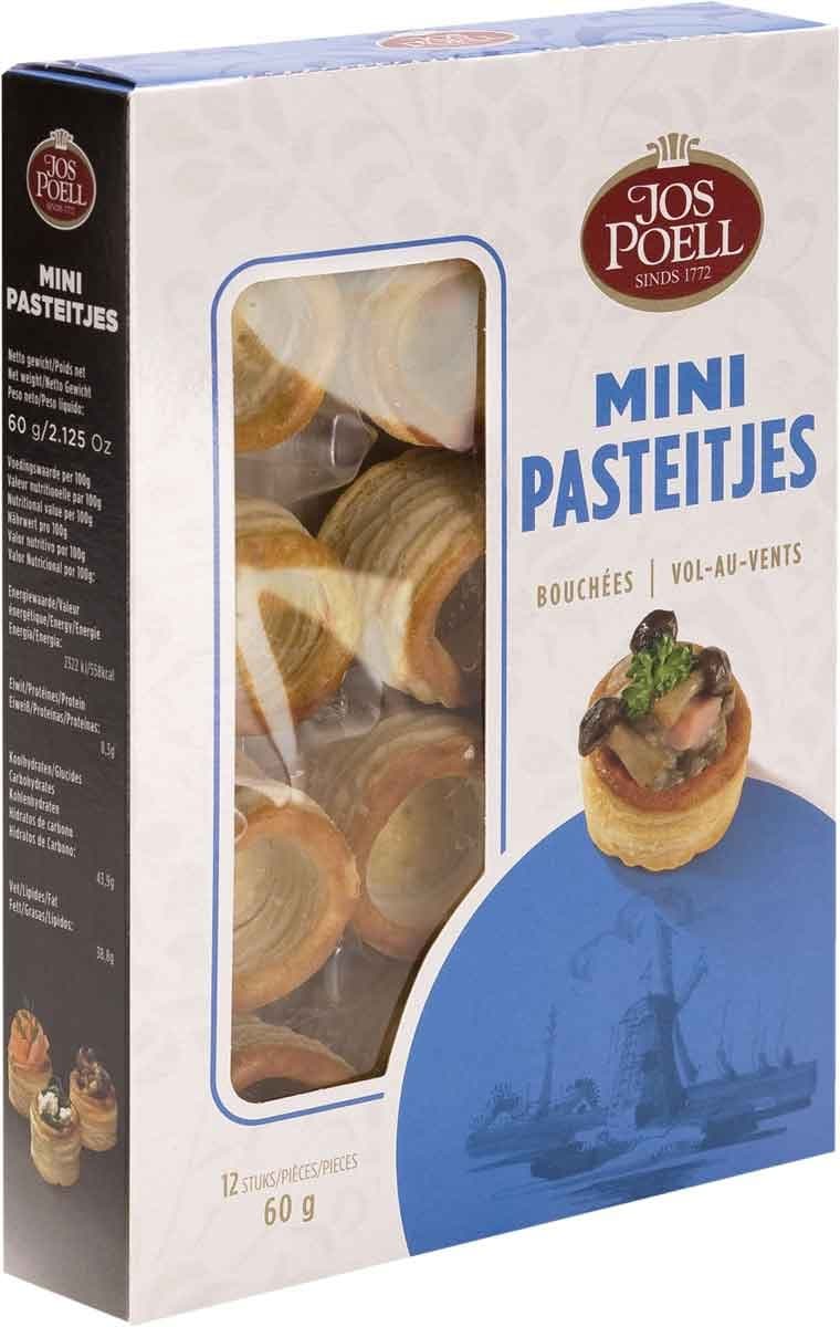 Jos Poell Mini Pasteitjes Vol-Au-Vents, 12 count, 60 g