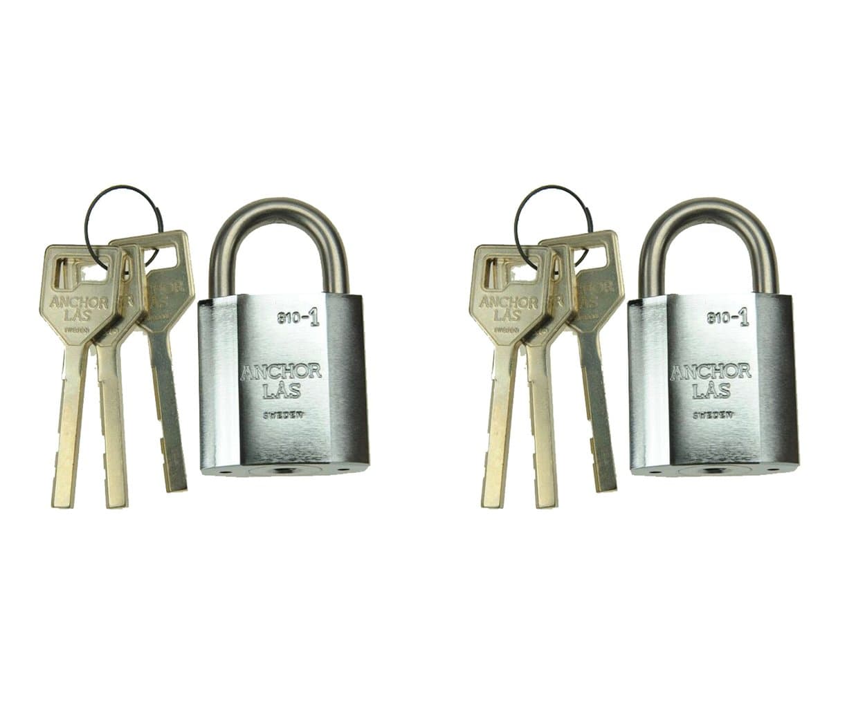 NU-SET Lock | Anchor Las Keyed Different Padlocks | Padlock Set of 2 for Door Security | Home Improvement & Door Hardware (Cranberry), 2 x LAS-3