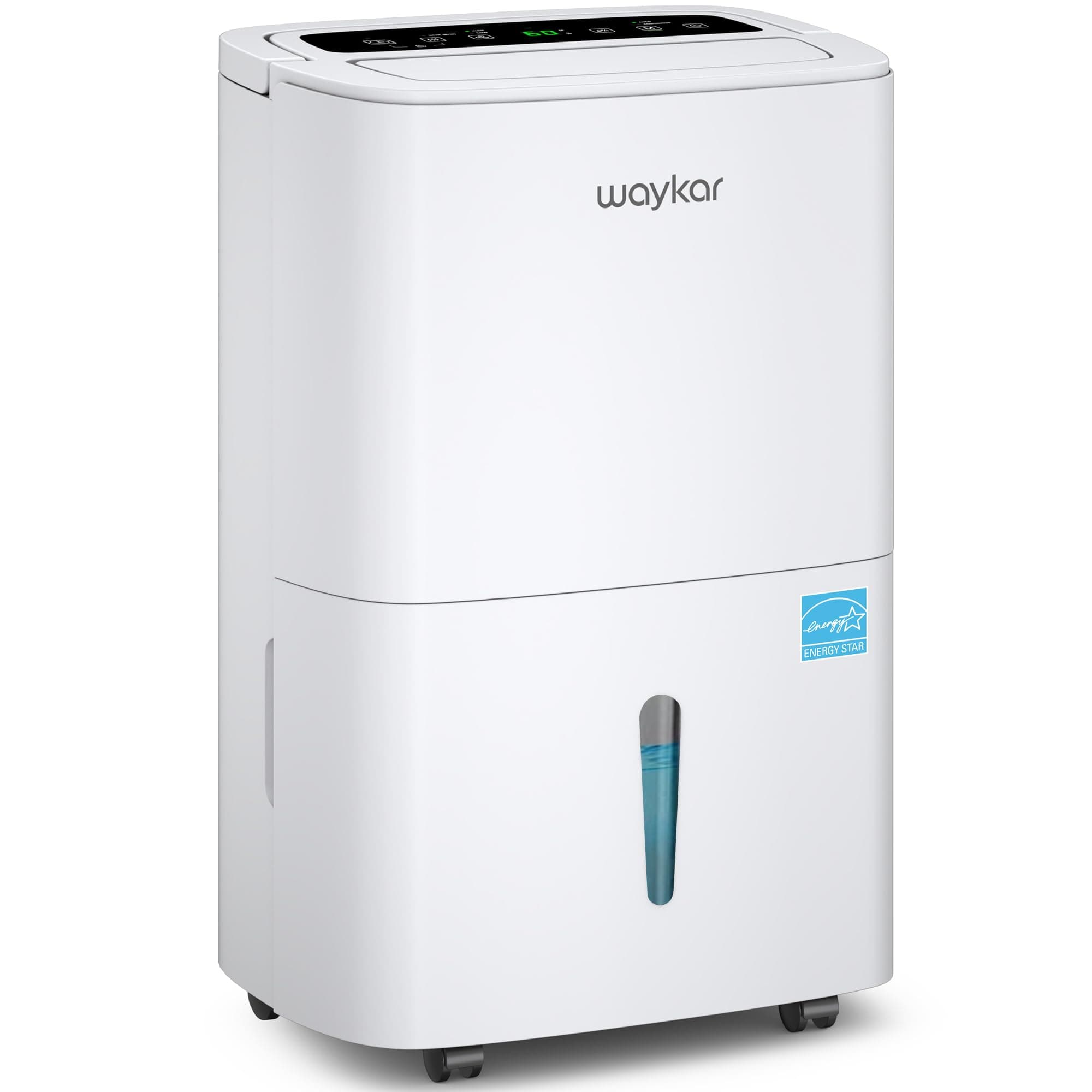 Waykar Max 80 Pint/D(Standard 62Pint/D) Energy Star Home Dehumidifier for Spaces up to 5,000 Sq. Ft in Basement Home and Large Rooms with Drain Hose, Handle, Auto Defrost and Self-Drying