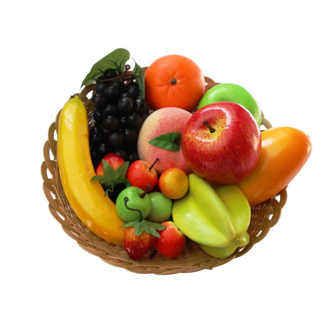 Lorigun 12 Kinds of Artificial Fruits Pack, 12 Different Fruits in One Set, Fake Fruits for Home Decor, Simulation Fruit Set, Party Chirstmas Decortion, Fruit Modle for Photoshoot Total 16 Pcs