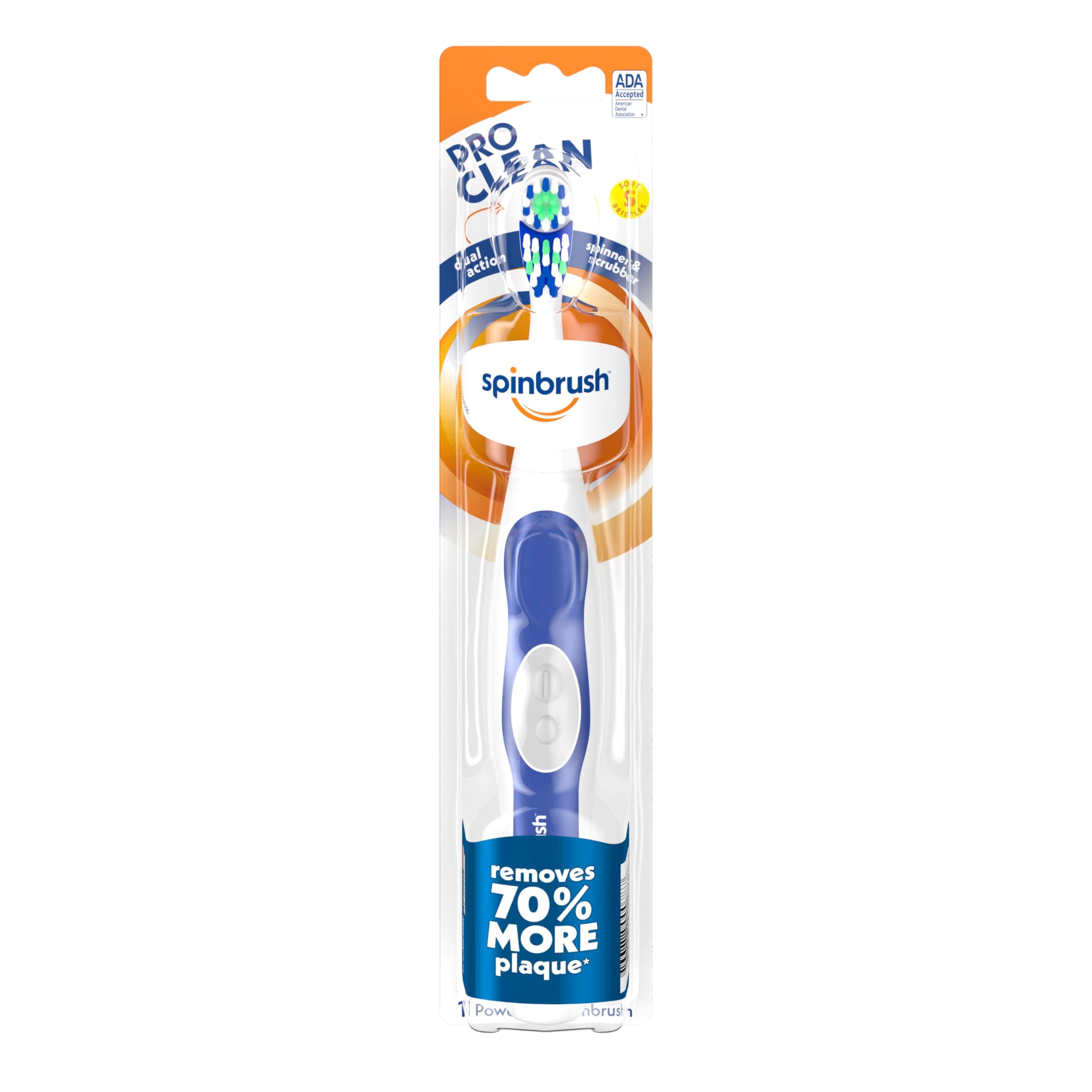 Church & Dwight Adult Spinbrush Proclean Battery Powered Toothbrush, Soft (Colors May Vary), 1 Piece