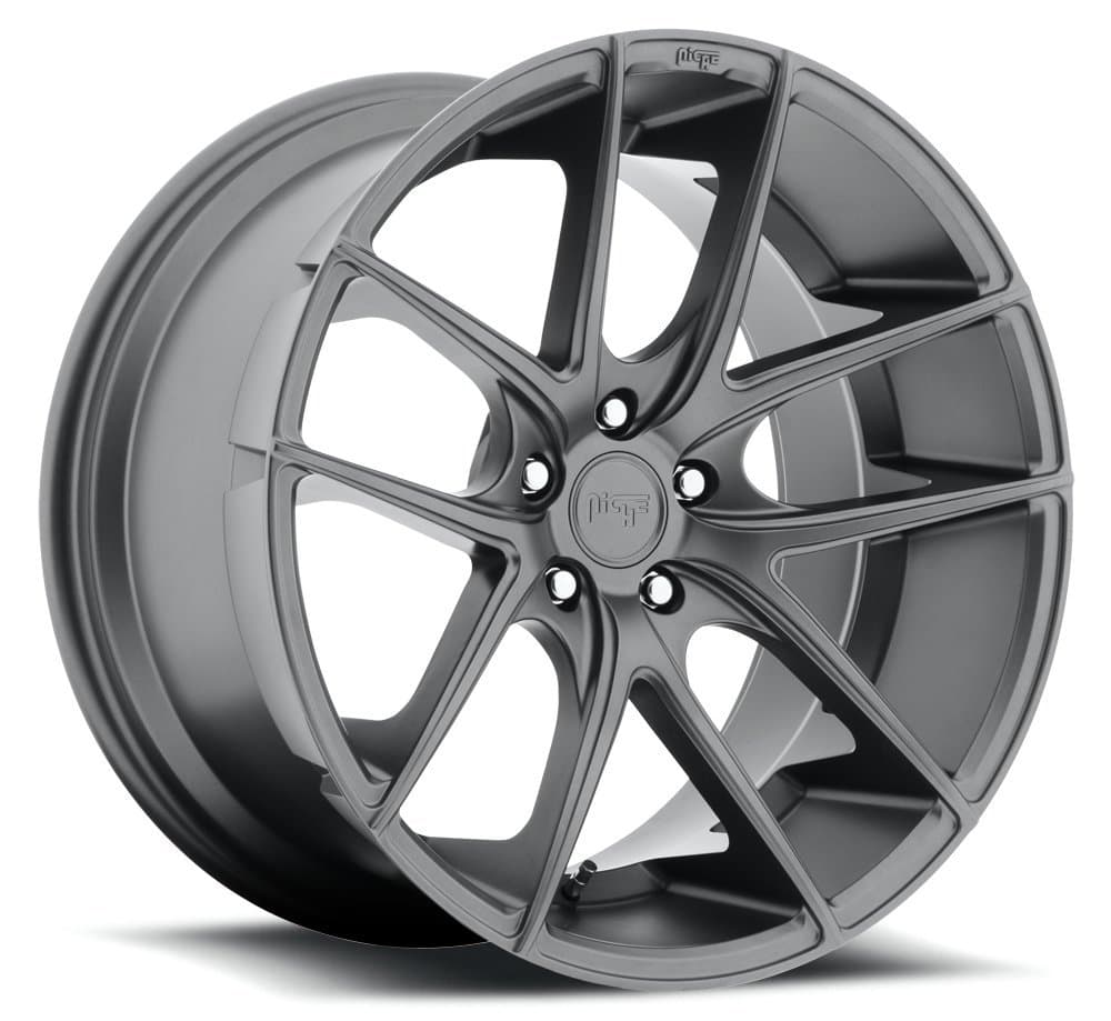 17" Inch Niche Targa Gunmetal Wheels & Tire Package | Set of 4 | 225/45R17 Tires | Includes Free Wheel Club LA T-Shirt | Fits Audi Mercedes BMW Infiniti Dodge Cadillac Chevy Ford Lexus Nissan Hyundai