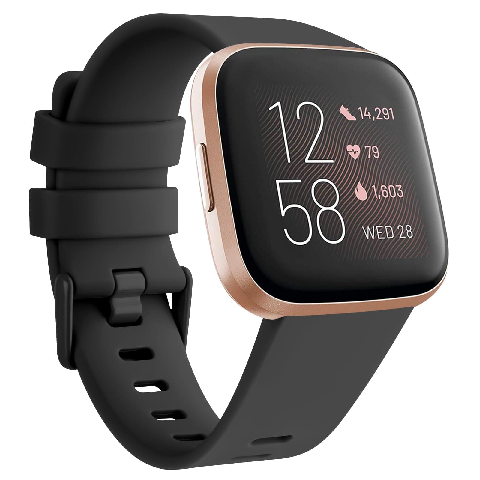 Soft Strap Compatible for Fitbit Versa 2 (Watch Not Included), Flexible Premium Elastomer TPU Adjustable Watch Band, Sport Replacement Watchstrap for Women Men