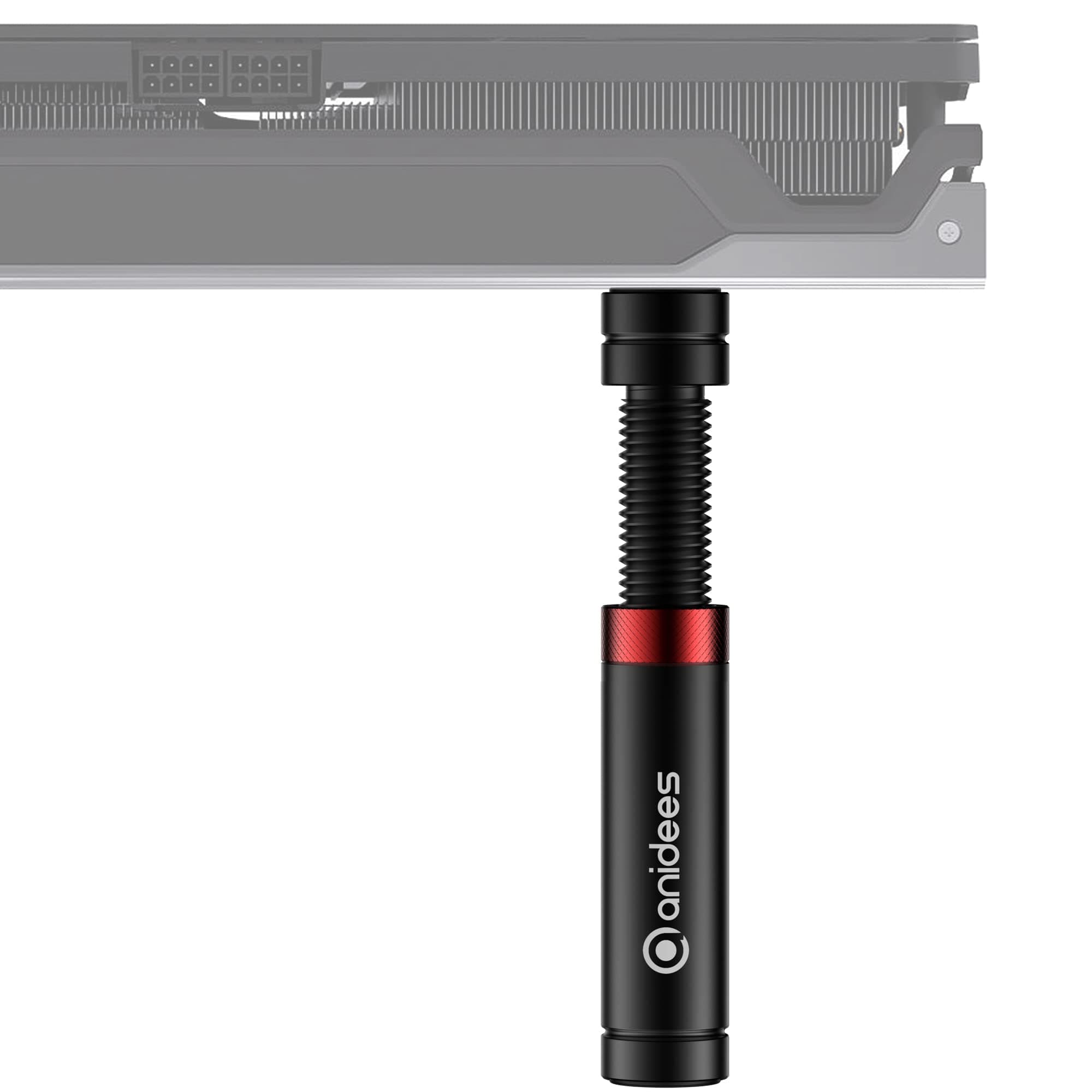 A ANIDEESGraphics Card Brace GPU Support Bracket, Full Aluminum Holder Provides Strong Support and Stand for Universal VGA Card, Support from 2.44 to 3.94 inch / 62 to 100mm Length, AI-GP-L