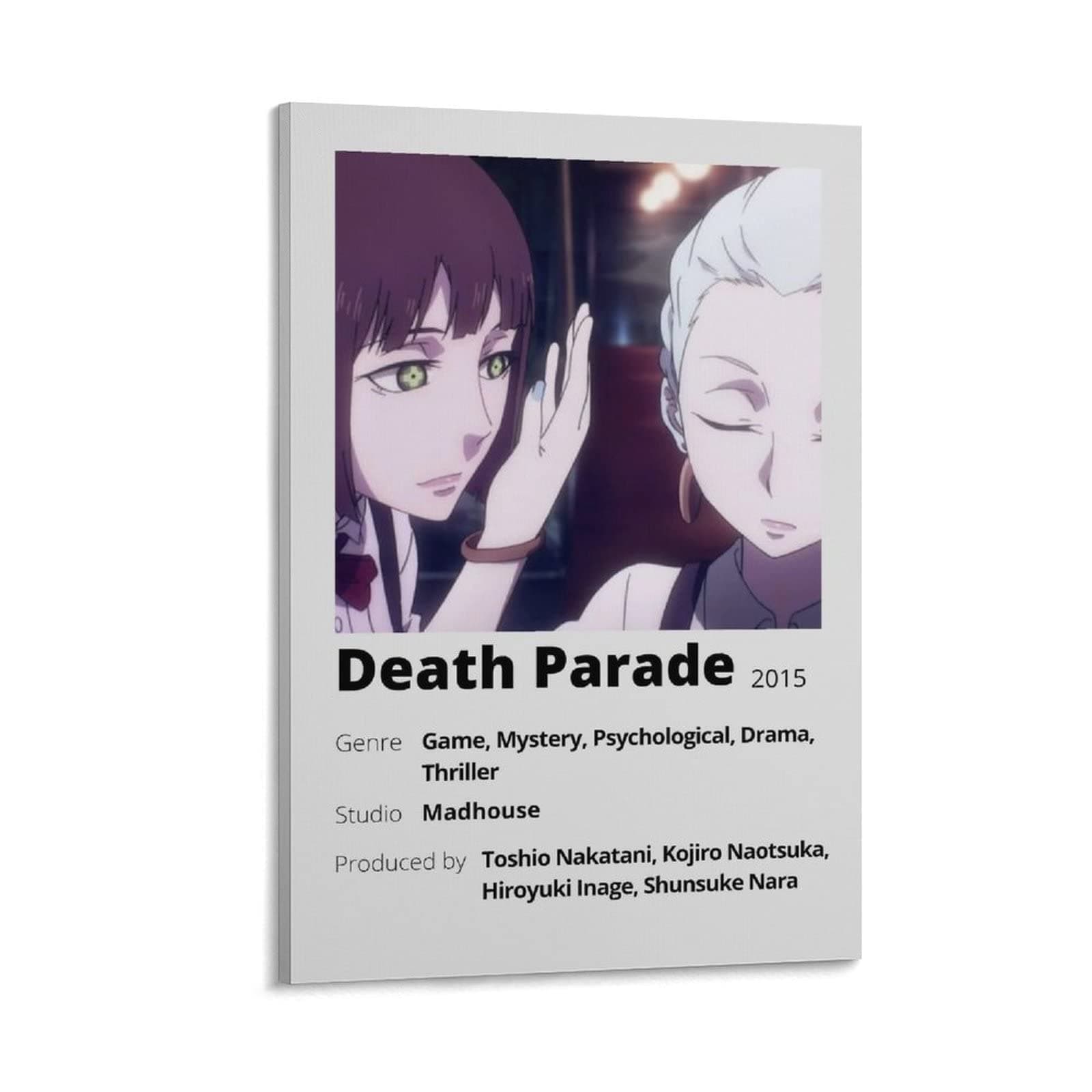 BLUDUG Minimalist Room Decoration Poster Anime Death Parade Poster (8) Canvas Painting Wall Art Poster for Bedroom Living Room Decor24x36inch(60x90cm)