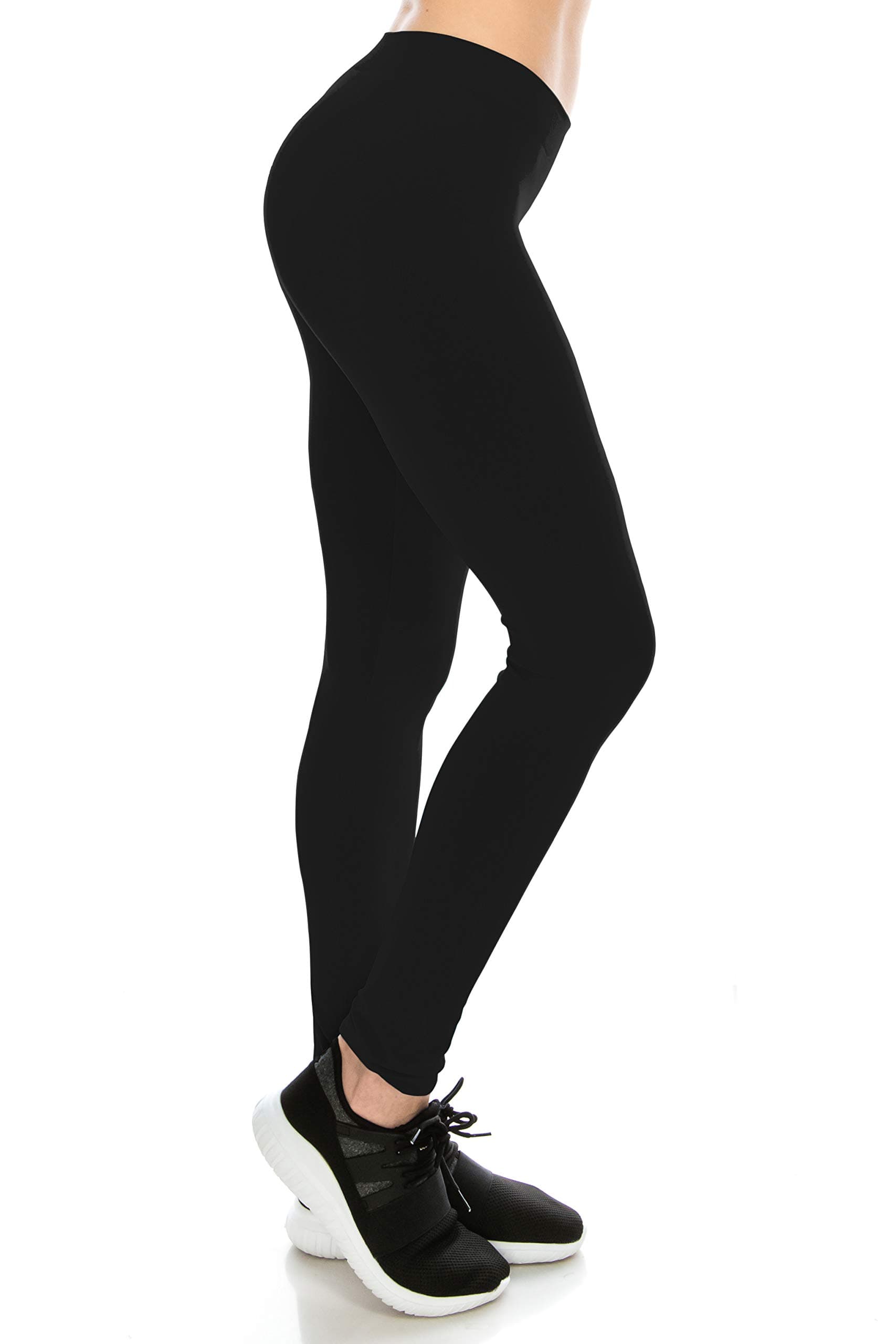 Women’s Basic Seamless Leggings – Soft High Waist Pants, UV Protective Fabric UPF 50+ (Made in USA)