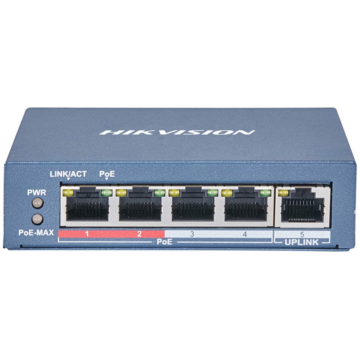 Switch HIKVISION 4 POE 10/100M Unmanaged, +1 Porta Uplink da 100M, 802.3af/at 25
