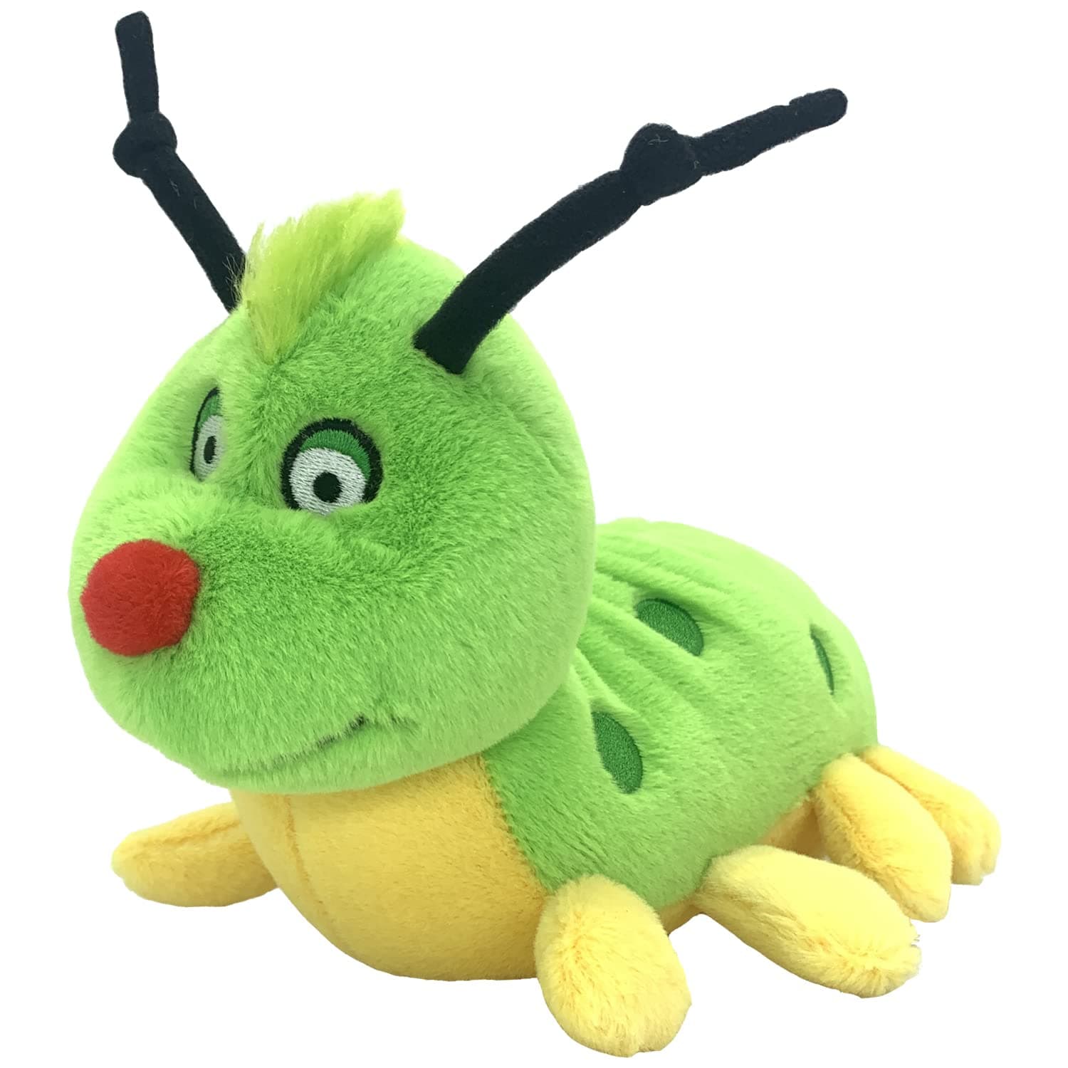 JoyAmigo Caterpillar Plush Stuffed Animal Toy with Red Nose and Sweet Smile, Soft Green Bug, Cuddly Insect Toy, Cute Figure Plushie for Party Nursery Decoration, Gift for Kids