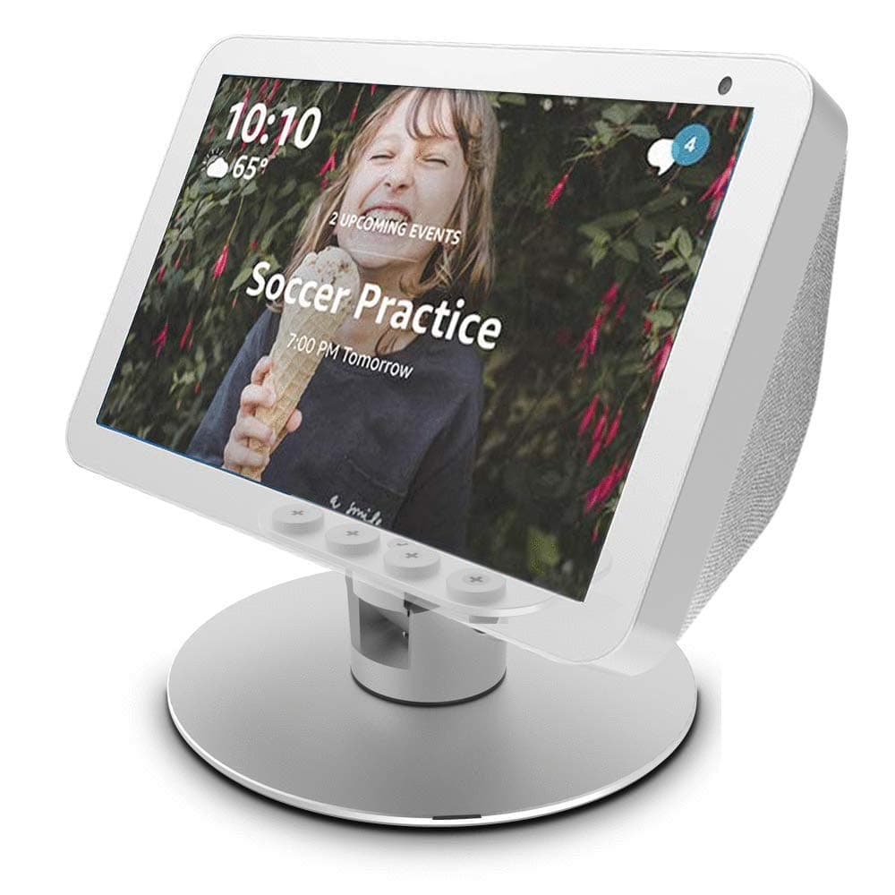 Adjustable Stand only for Echo Show 8 / Echo Show 8 (2nd Gen), Tilt + Swivel Stand，aluminum stand with 8 magnets Silver