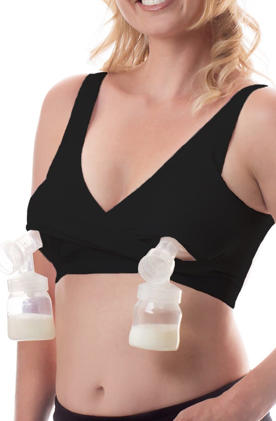 Classic All-in-One Hands-Free Pumping and Nursing Bra - Black, Medium