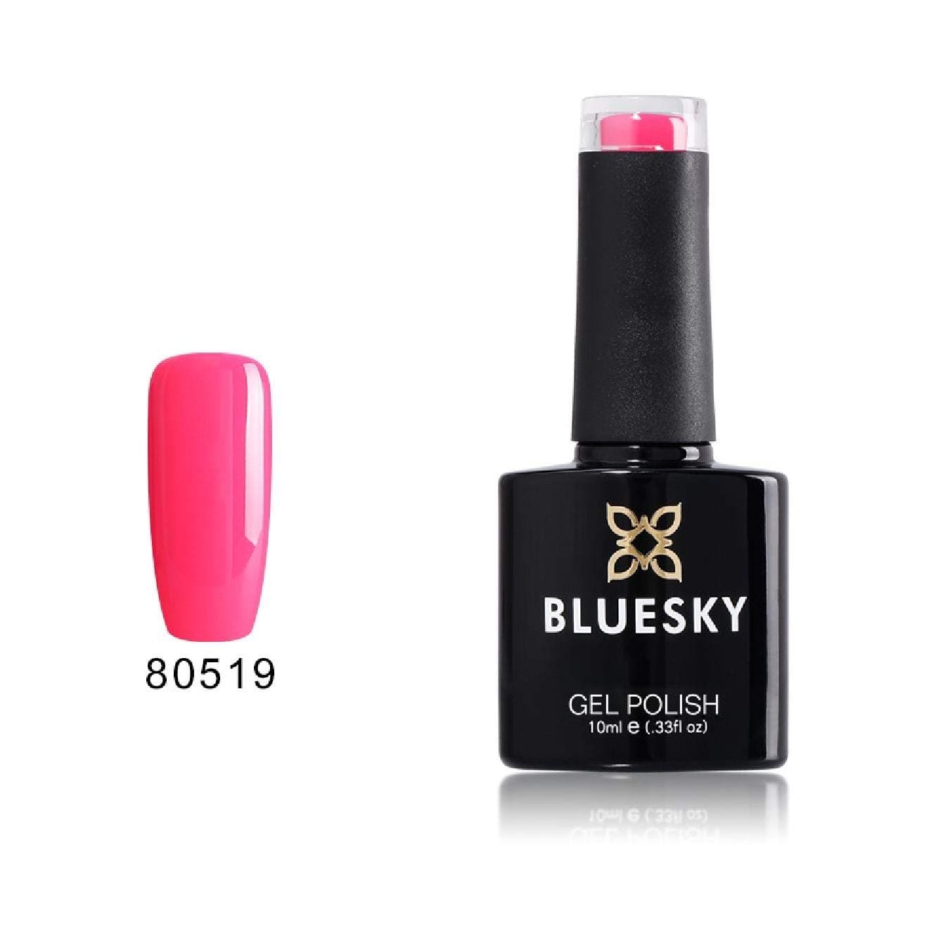 BLUESKYGel Nail Polish, Hot Pop Pink 80519, Bright, Hot Pink, Pink, Long Lasting, Chip Resistant, 10 ml (Requires Drying Under UV LED Lamp)