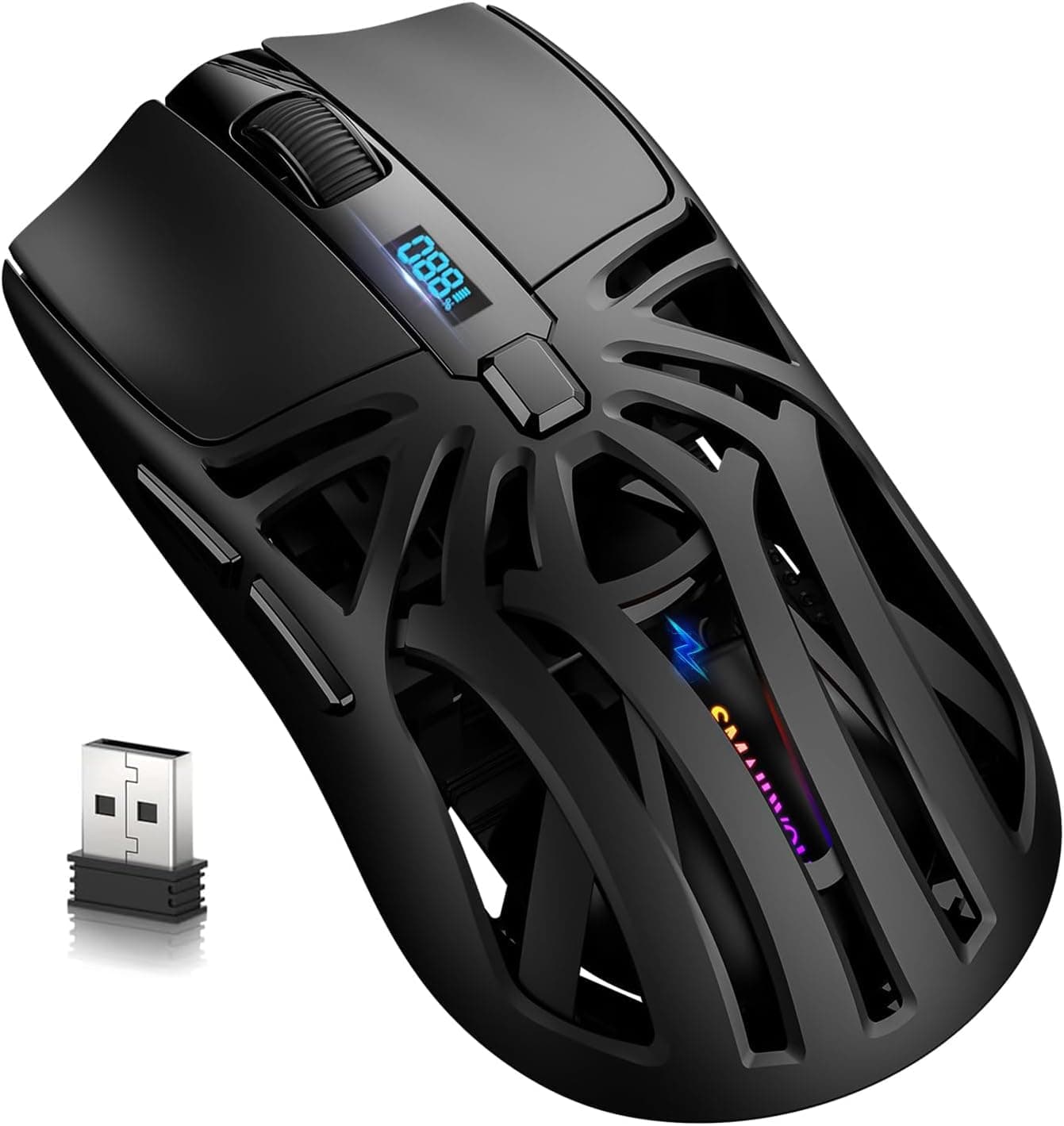 Vertical Mouse Wireless, Attoe Right Handed 2.4GHz Wireless Ergonomic Rechargeable Vertical Mouse with 3 Adjustable DPI 1000/1600/2400, 6 Buttons,Compatible with PC, Desktop,Mac (Black)