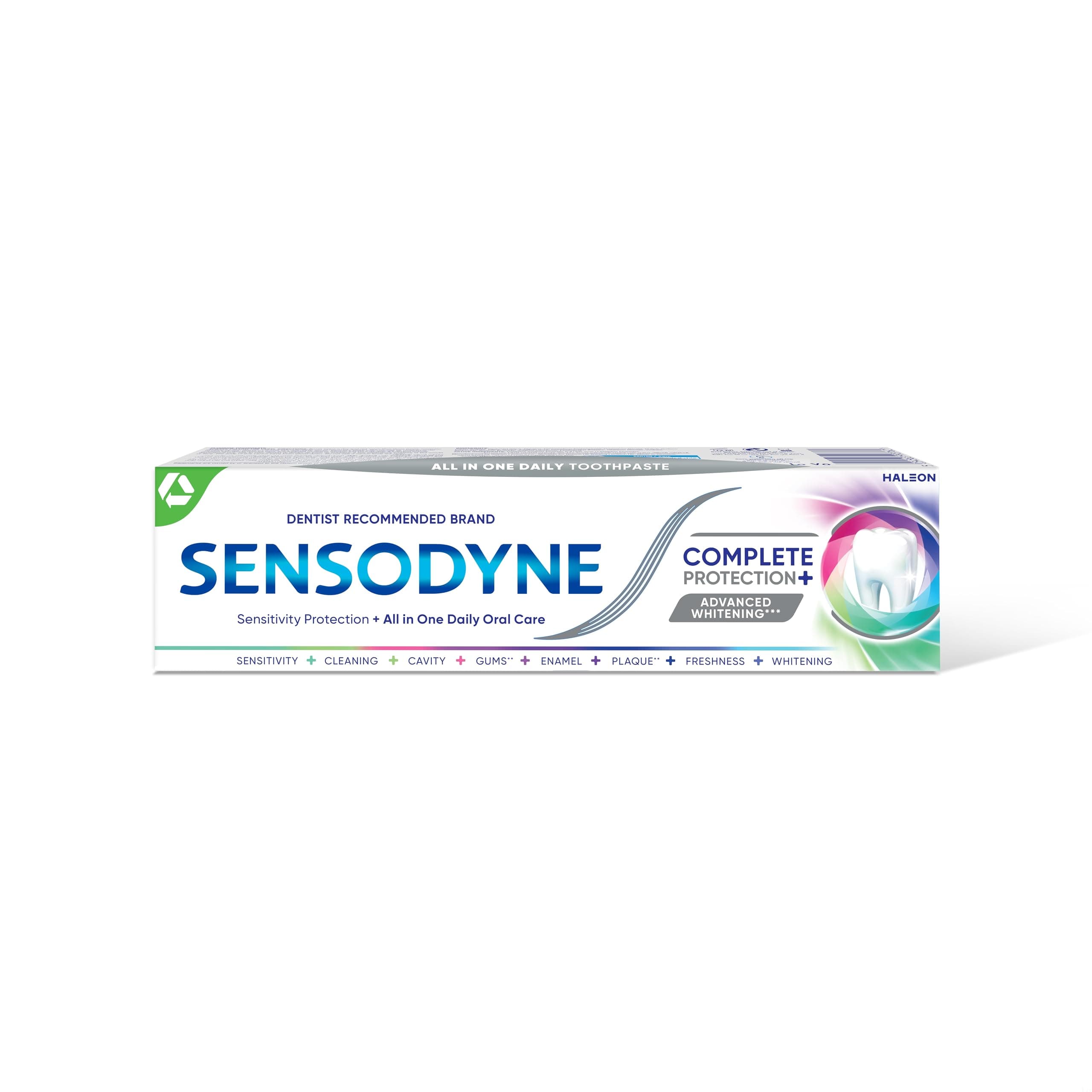 Sensodyne, Toothpaste Complete Protection, Teeth Whitening Toothpaste, Sensitive Teeth, Developed by Dentists and Experts, All in One Daily Oral Care, 75 ml
