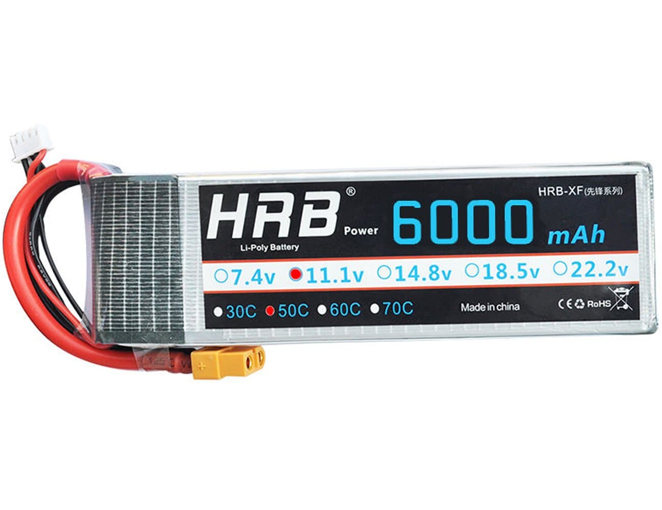 Ailikeoprte 3S 6000mAh 50C 11.1V Lipo Battery Pack with XT60 Plug for RC Racing Car Truck Boat Airplane Helicopter Hobby