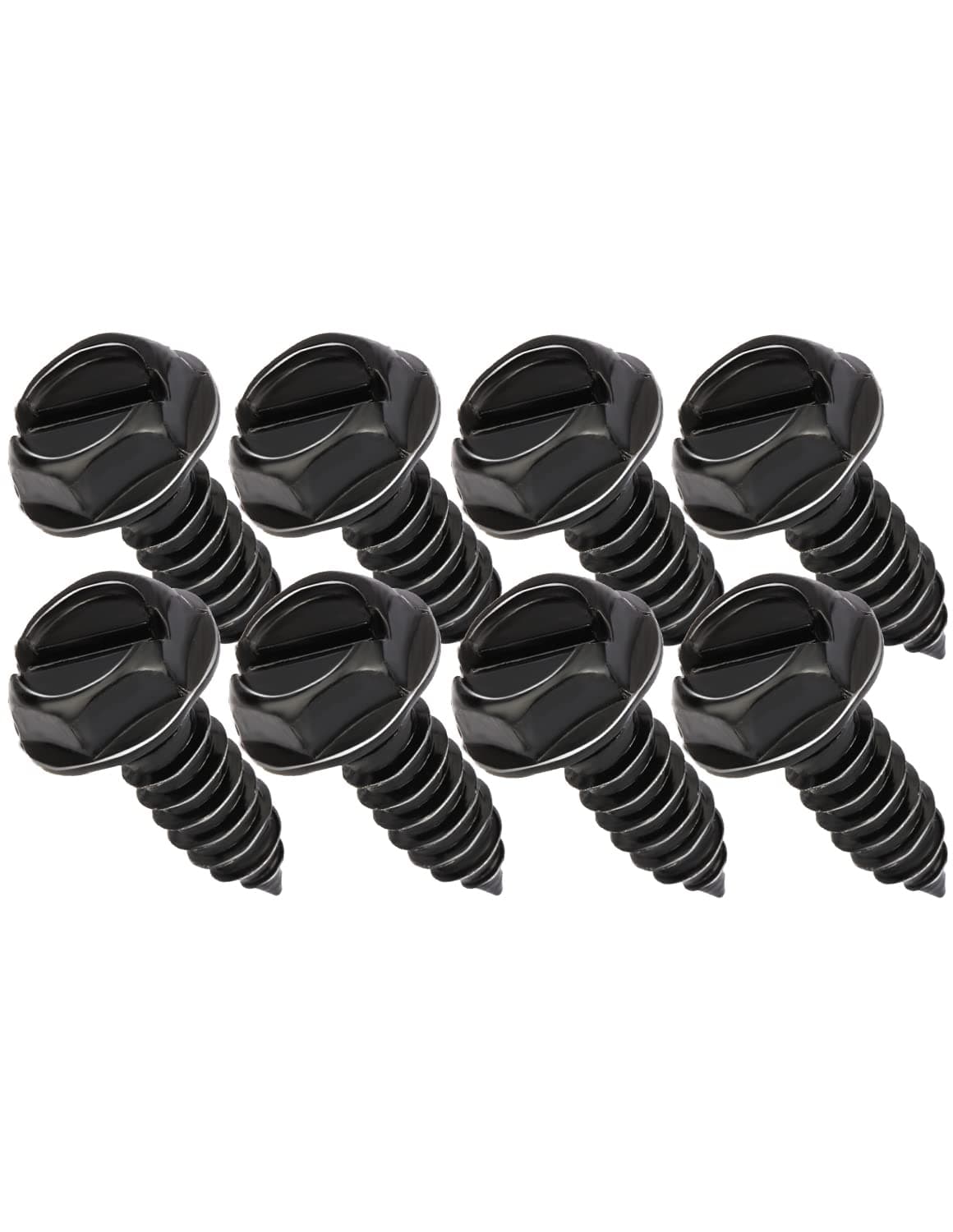 - Aujen License Plate Screws, Rustproof Stainless Steel License Plate Screw Kit, Suitable for Screw Holes Size of 3/4" x 1/4" License Plate Bolts, Black License Plate Screws for Most Vehicles (8 Pcs)