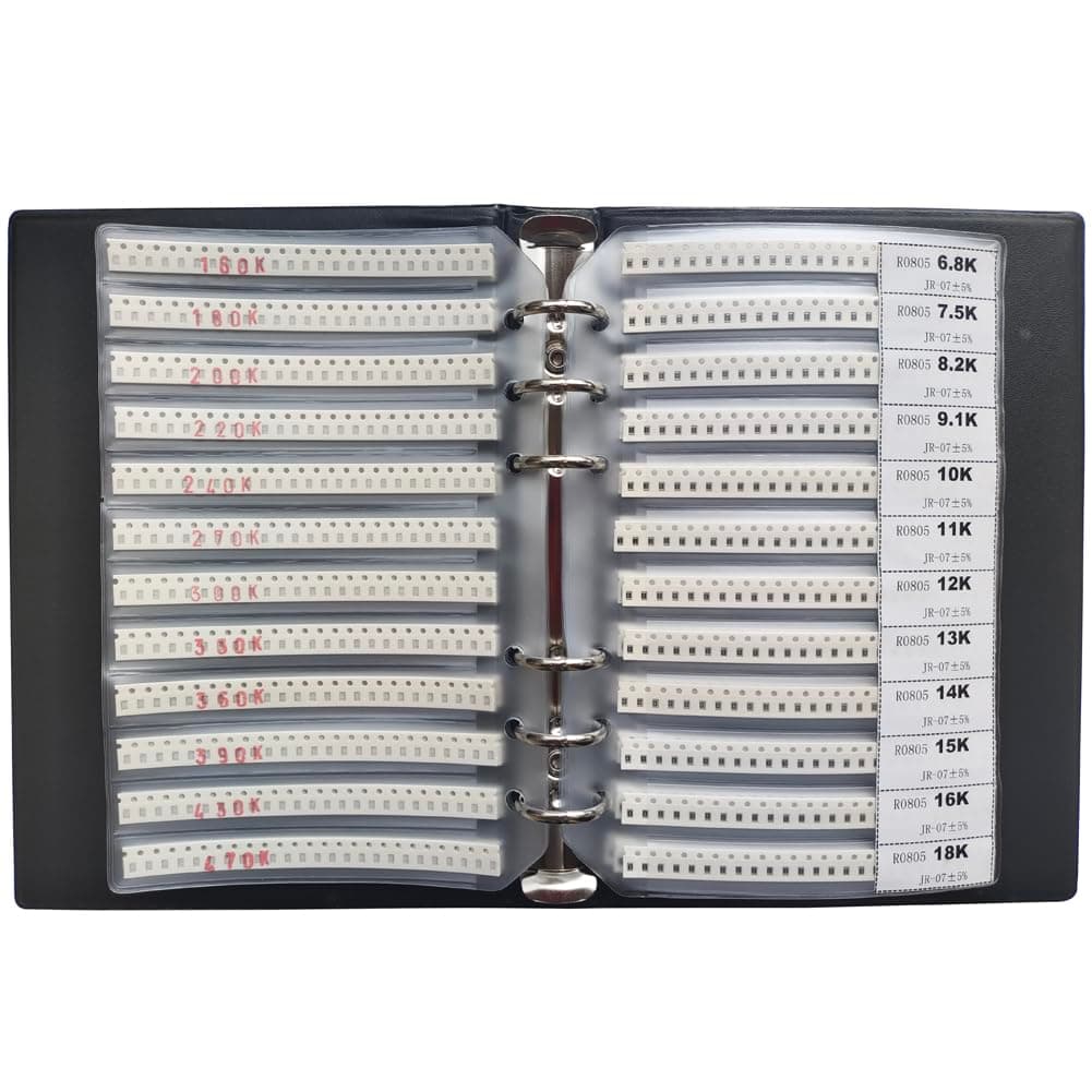 Yobett 0 ohm - 20M ohm 0805 177 Value 8850pcs all Series SMD Resistor Combo Sample Book Kit SMT Pack Box Book RoHS 5%