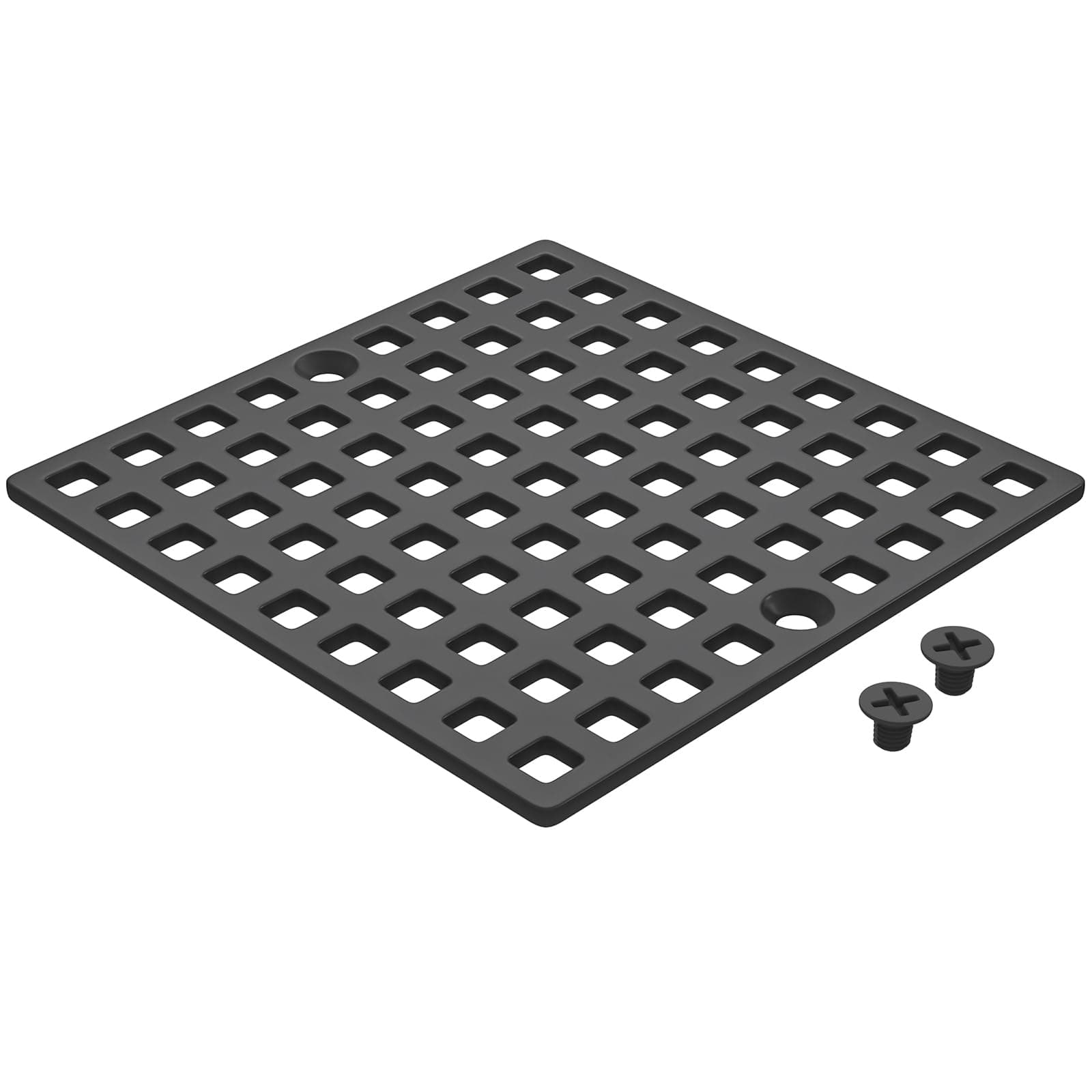 3-7/8" Matte Black Shower Drain Cover - Square Floor Drain Cover Replacement - Hair Catcher/Drain Strainer for Bathrooms, Showers, and Sinks - SUS304 Stainless Steel & CUPC Certified