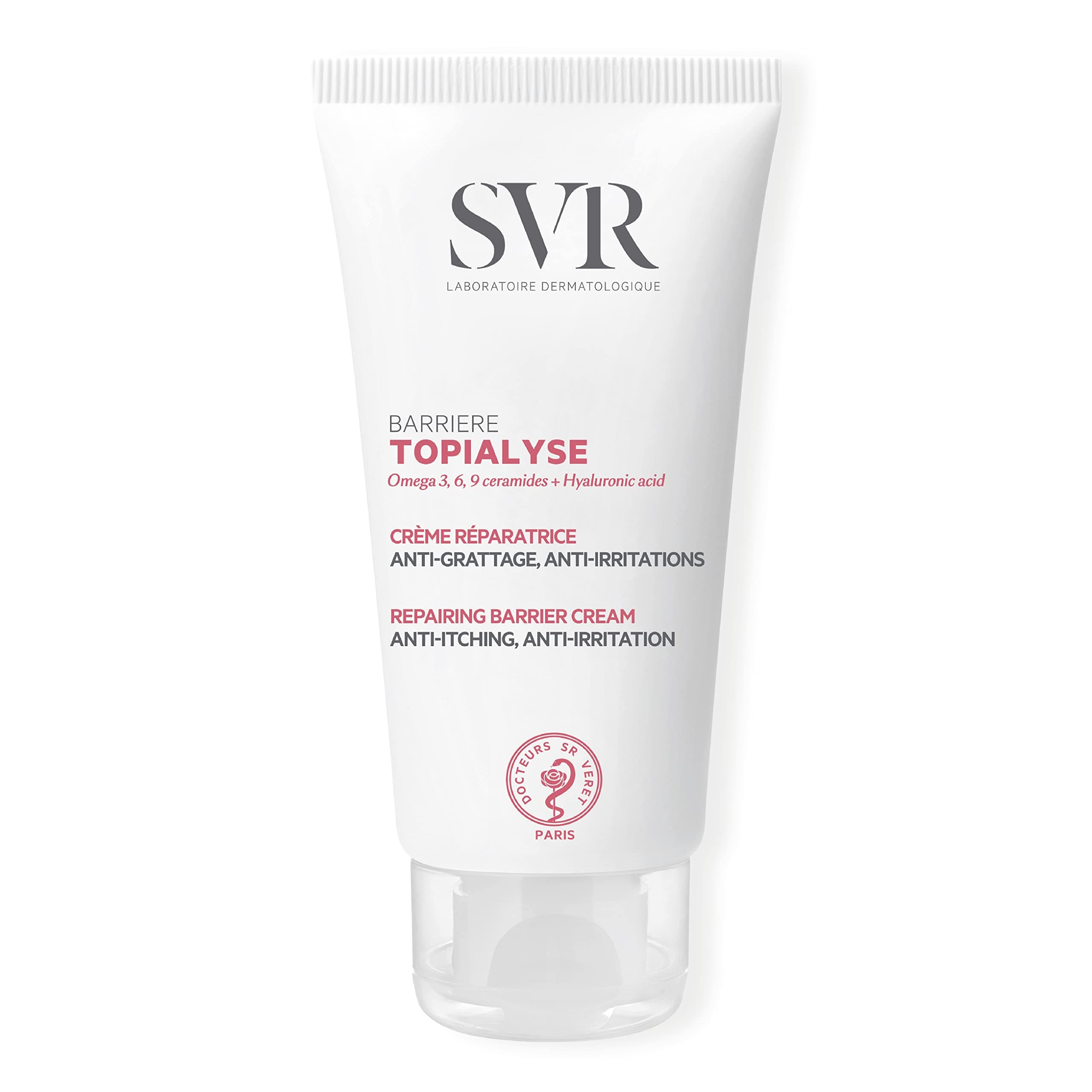 SVR TOPIALYSE Protective Barrier Cream for Face & Body, Anti-Chafing Cream, Anti-Irritation Itch Relief Cream for Sensitive Skin, 50ml