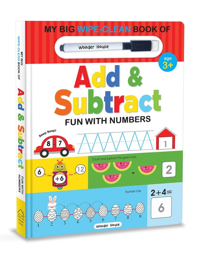 My Big Wipe And Clean Book of Add And Subtract for Kids: Fun With Numbers