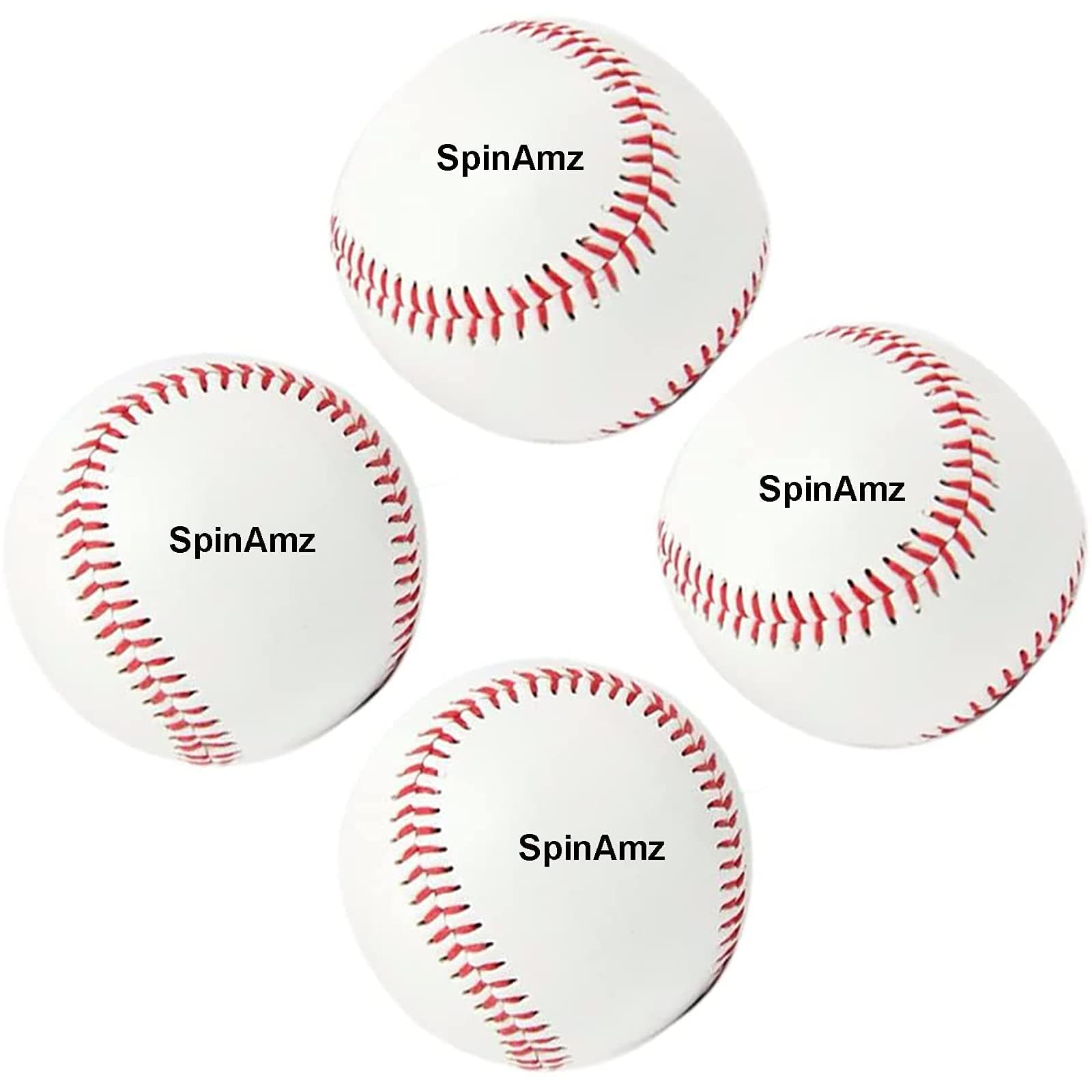 Practice Baseballs[4Pack], Reduced Impact Safety Hard Baseballs, Standard 9” Adult Leather Covered Cork Center Balls for Team Game Competition Pitching Catching Training