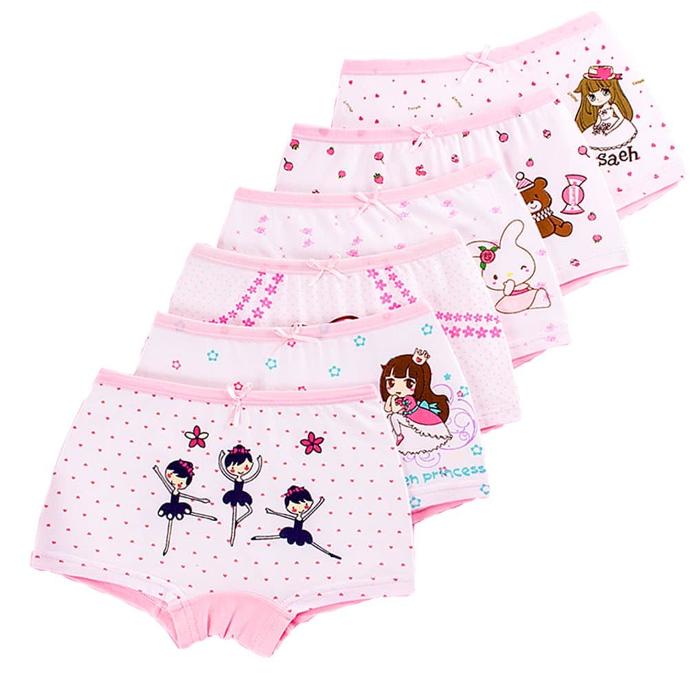 LeQeZeGirls Knickers Soft Cotton Kids Underwear Pants 6 Pack Size 2-11 Years