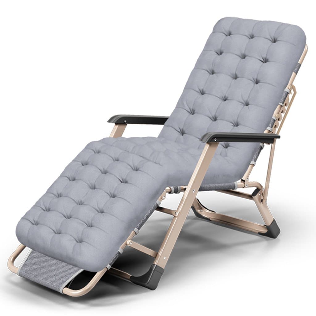 YXYH Lawn Chairs Reclining With Cup Holders And Cushions For Heavy People Zero Gravity Outdoor Beach Camping Portable Chair(gray)