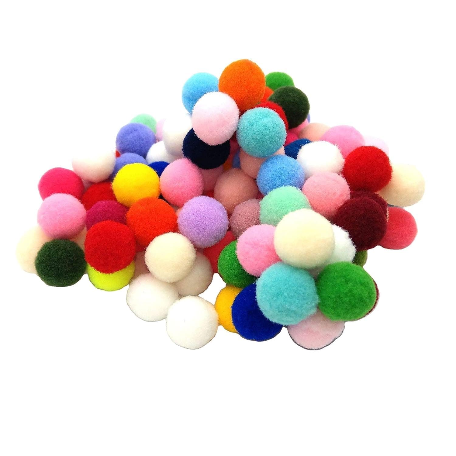 E - Buddies Round Shaped Mixed Color Soft Fluffy Pom Pom for Art & Craft,Handy Craft Party Decoration, DIY Sewing Crafts Jewelry Making. Size 2CM (Approx 200pcs)