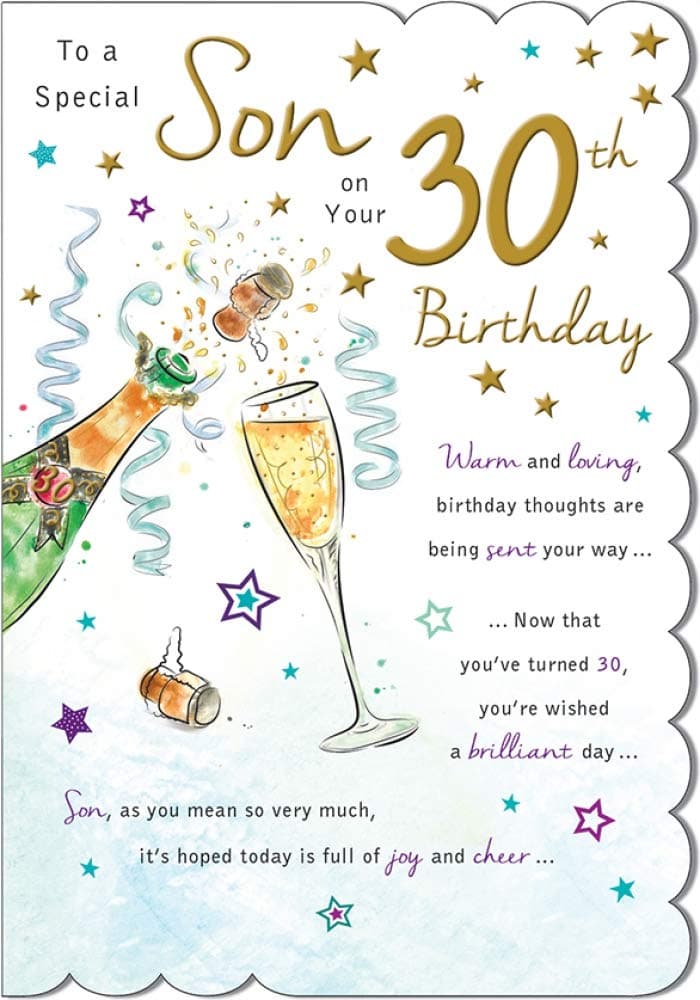 STUNNING TOP RANGE BEAUTIFULLY WORDED SON THIRTY 30TH BIRTHDAY GREETING CARD
