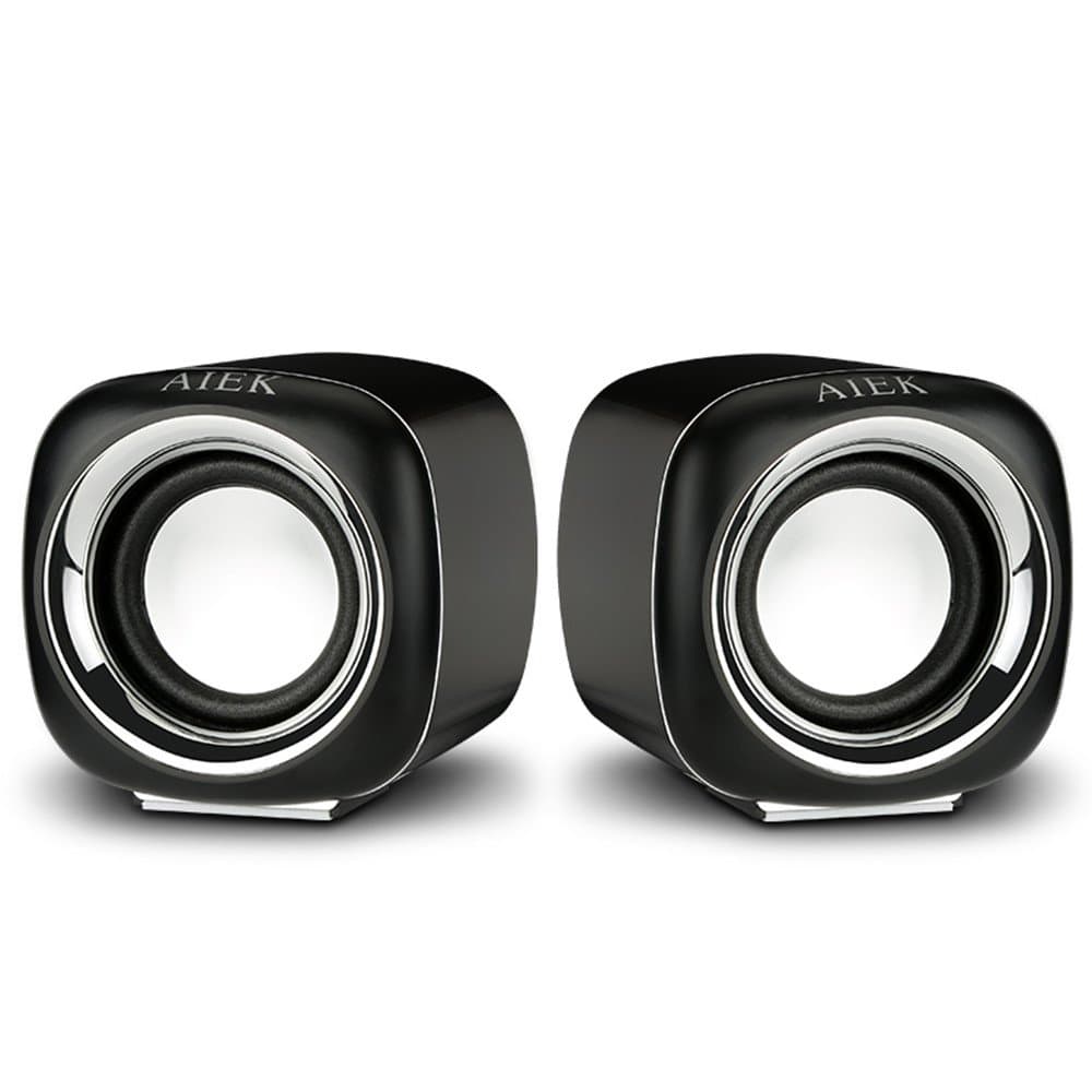 Computer Speakers DX11 USB 2.0 Multimedia PC Desktop Small Speakers with Stereo Sound for Laptops and PC or TV, 3.5mm Black