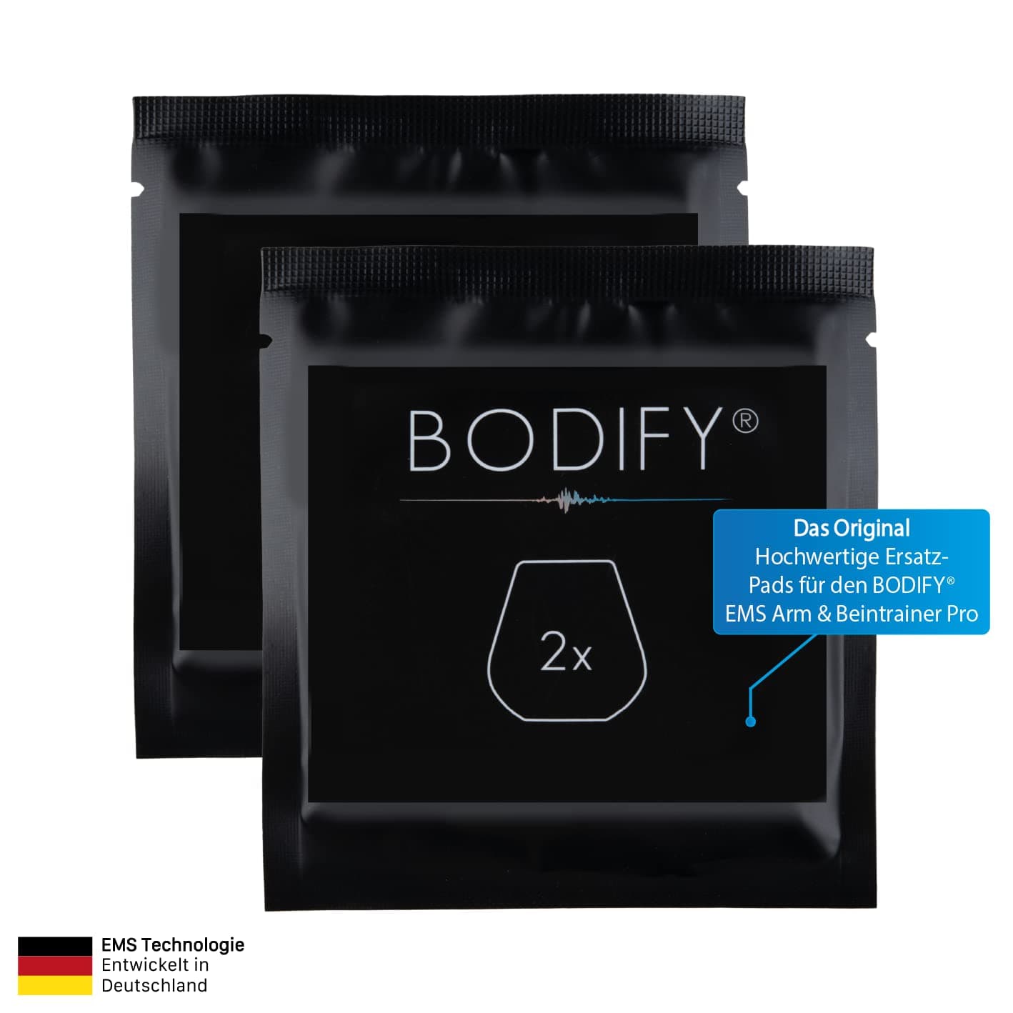 Bodify original replacement pads - Set of 2 (Without Controller) - For EMS arm & leg trainer Pro - Muscle trainer for men and women THE ORIGINAL