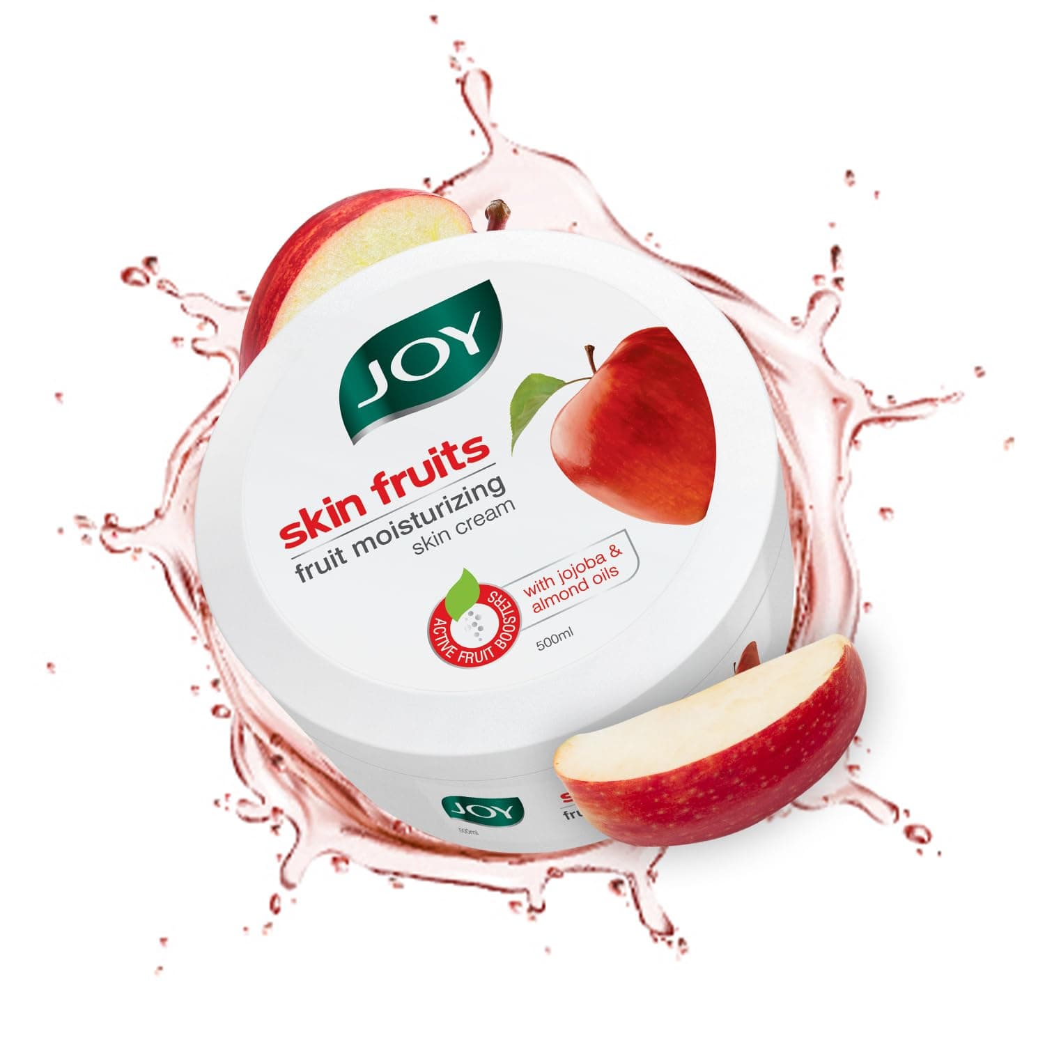 Joy Skin Fruits Moisturizer for Dry Skin (500ml), Cold Cream for Winters, With Apple, Jojoba & Almond Oil | Quick Absorbing & Non Sticky Moisturizer for Face, Hands & Body | For Healthy and Soft Skin