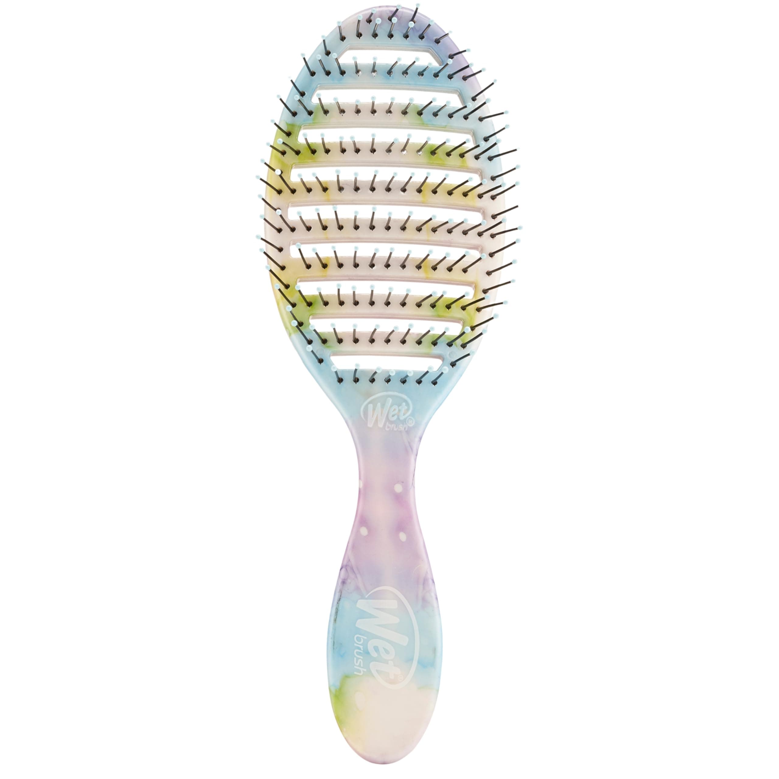 WetBrush Speed Dry Detangler with Heat Resistant Heatflex Bristles and Open Vent Design to Dry Hair Faster, For All Hair Types, Splatter