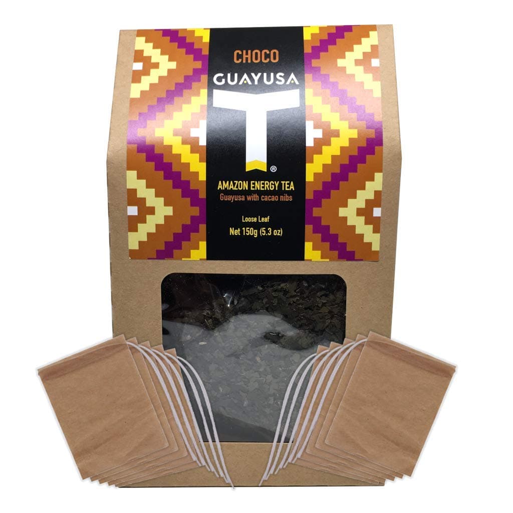 Choco Guayusa Tea 150g + 10 Unbleached DIY Tea Bags (Ships Next Working Day)