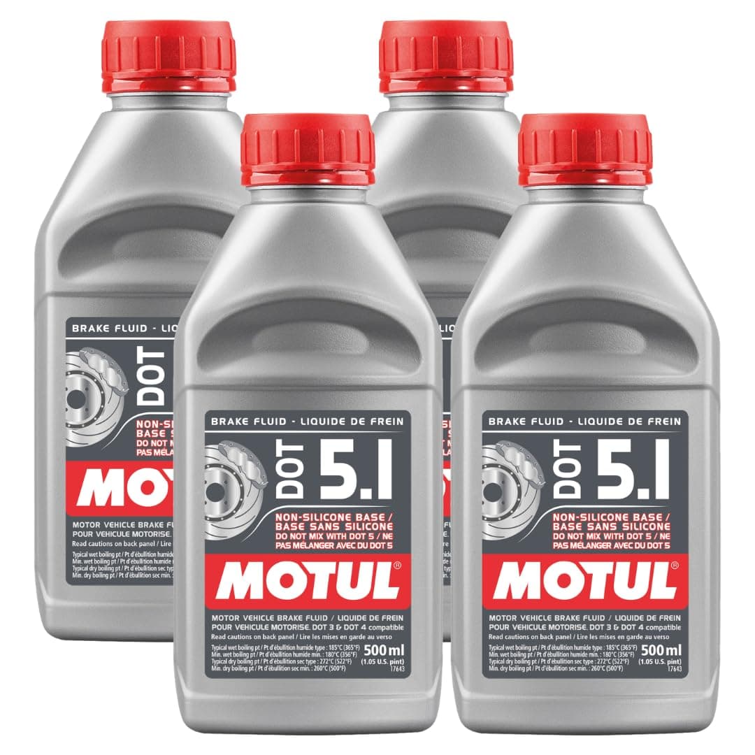 100951 100% Synthetic Brake Dot 5.1 Brake Fluid 500 ml - 4 Pack
