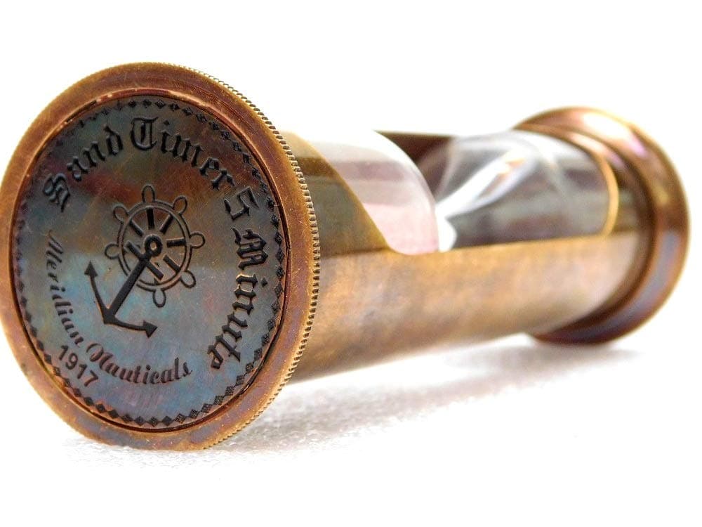 Brass decorative sand timer 5 minutes antique maritime fully hand made hour glass