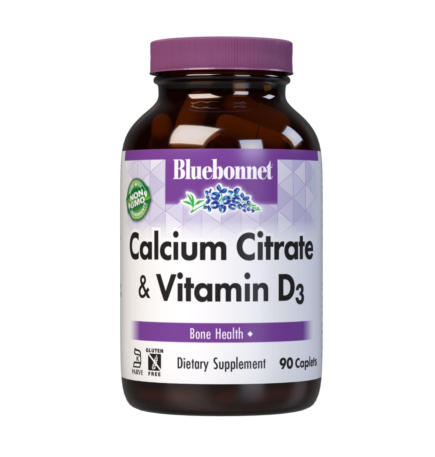 Bluebonnet Nutrition Blue Bonnet Calcium Citrate Plus Vitamin D3 Caplets, 90 Caplets