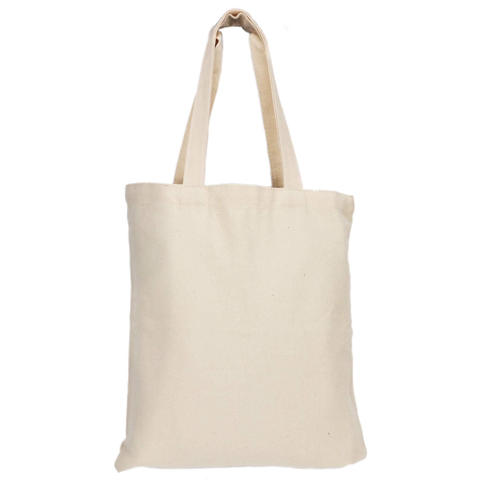 Canvas Tote Bags Reusable Grocery Bags Bulk Blank Cotton Cloth Bags for Grocery Bags,Book Bags,Shopping Bags,Craft Bags,Gift Bags, 4 Pack 13.8 x 15.4 Inches