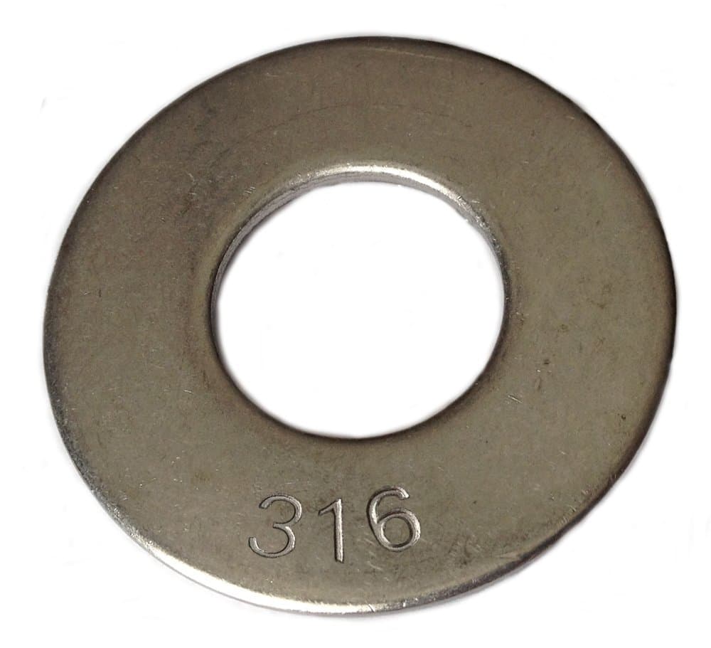 Type 316 Stainless Steel Common Flat Washers Size 1/2" (pack of 50pcs) Marine Bolt Supply