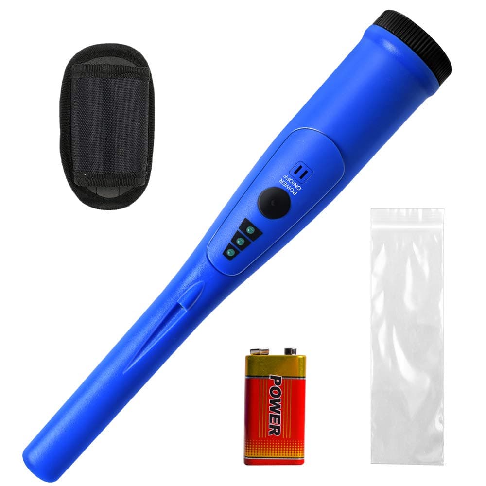 Pinpointer Metal Detector, Gold Metal Detector Handheld Pinpointer Probe Waterproof with High Accuracy for Treasure Hunting with Waterproof Bag 9V Battery (Included) Blue