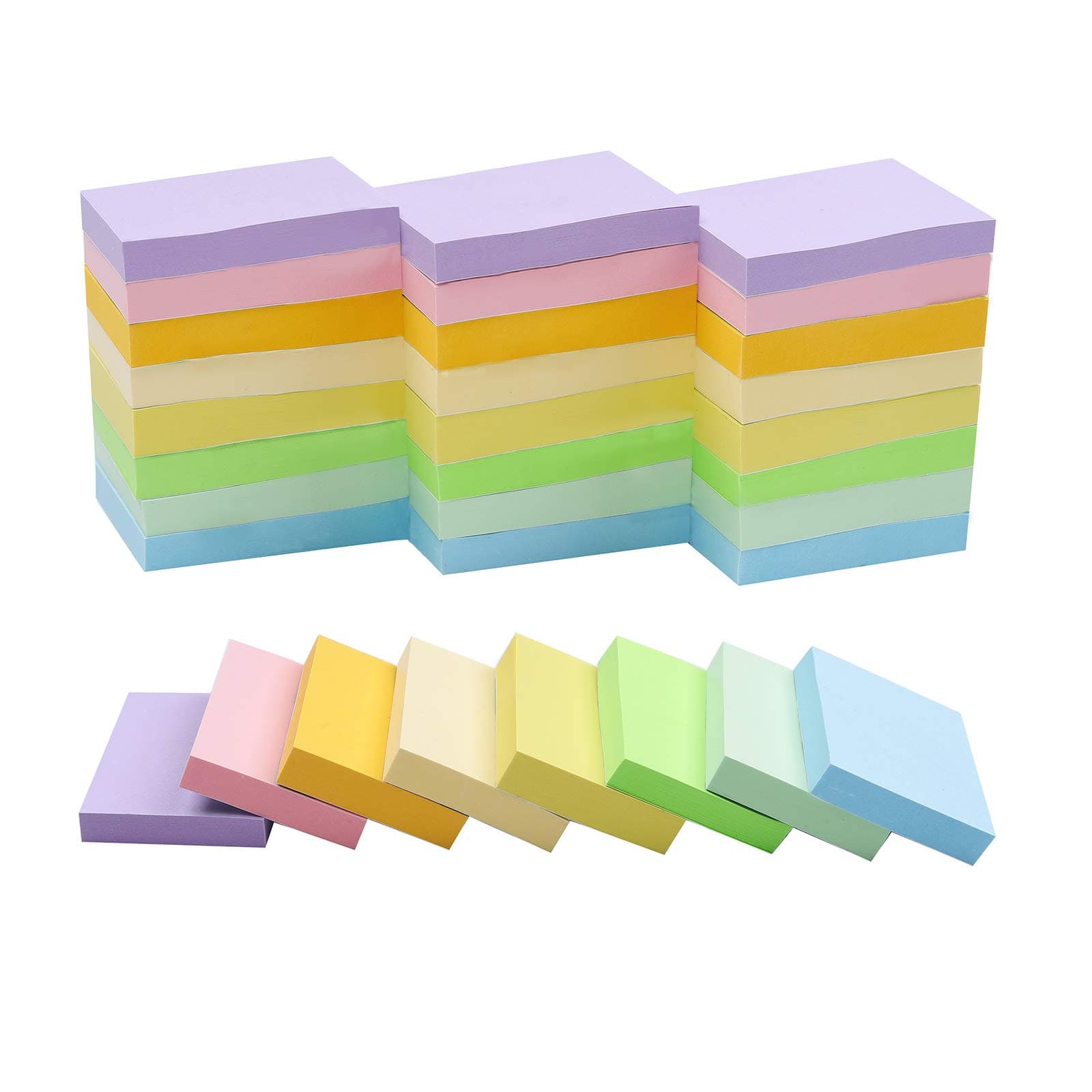 Vanpad (24 Pack) Sticky Notes 1.5x2 Inches, Light Colors Self-Stick Pads,75 Sheets/Pad
