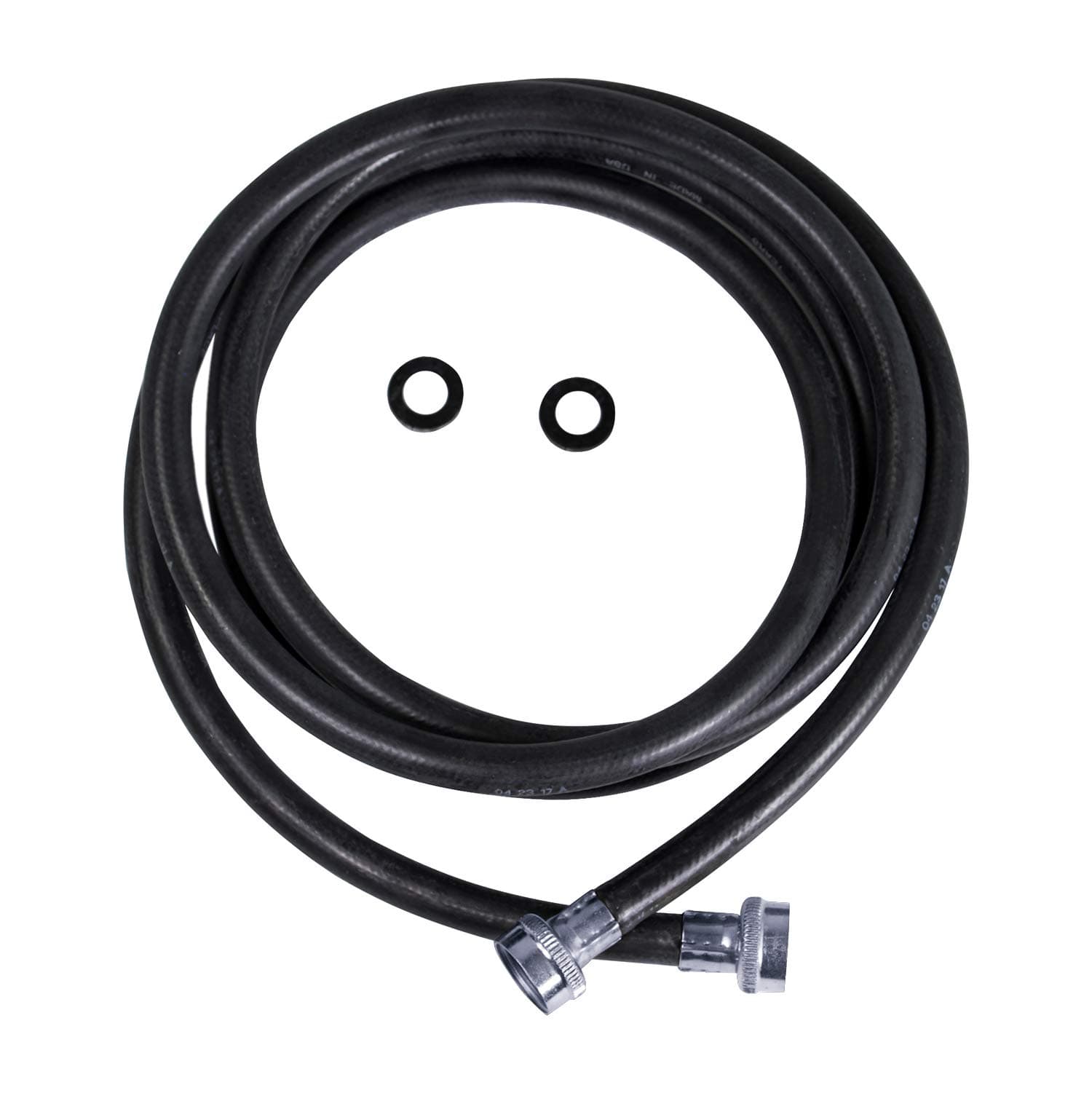 HIGHCRAFT 2564, 4 Feet Washing Machine Hose Durable Black EPDM Rubber Tube Cover Washer Connector Used For Supply Line 3/4" x 3/4" Female MADE IN USA