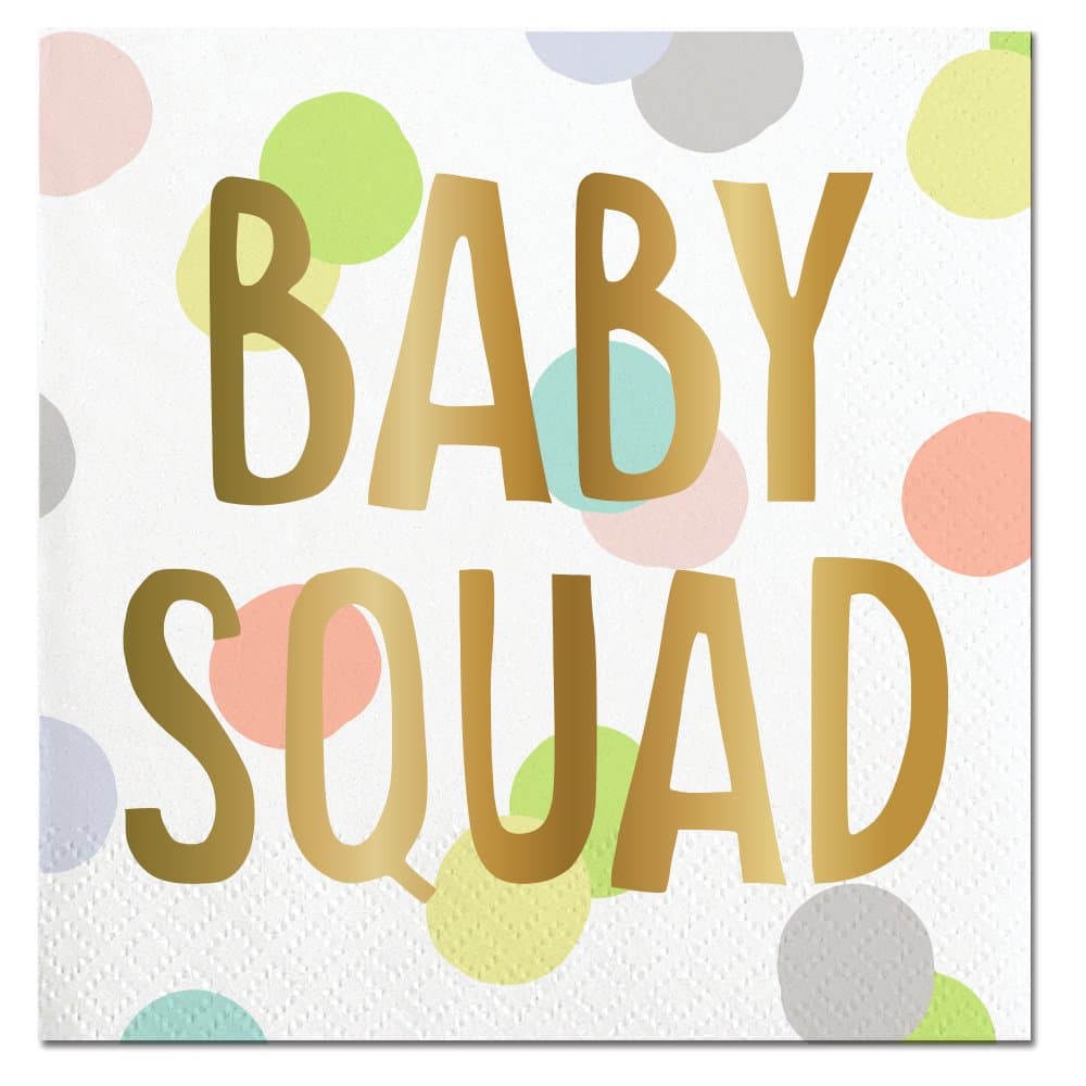 Slant Collections Slant Collections-20-Count Cocktail/Beverage Paper Napkins, 5 x 5-Inch, Baby Squad