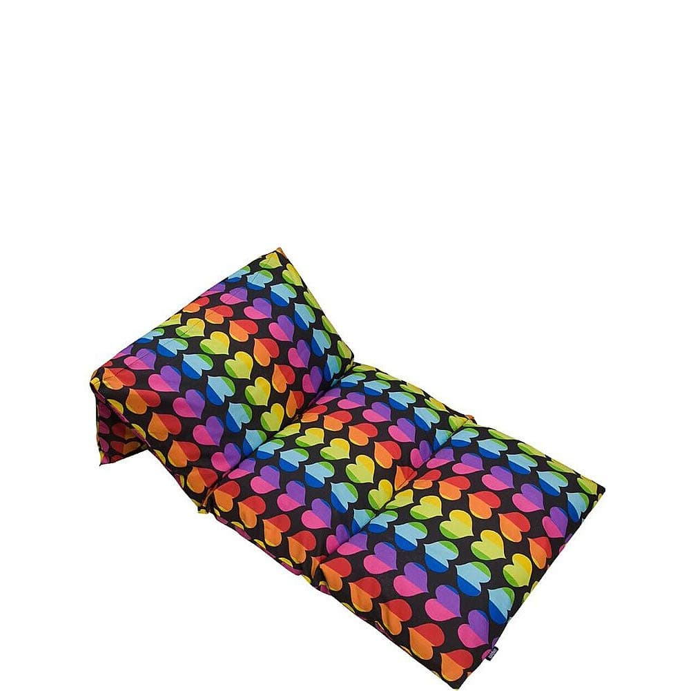 Wildkin Kids Floor Lounger – Pillow Lounger, Travel-Friendly, Ideal for Sleepovers, Fits Standard Pillows - Rainbow Hearts
