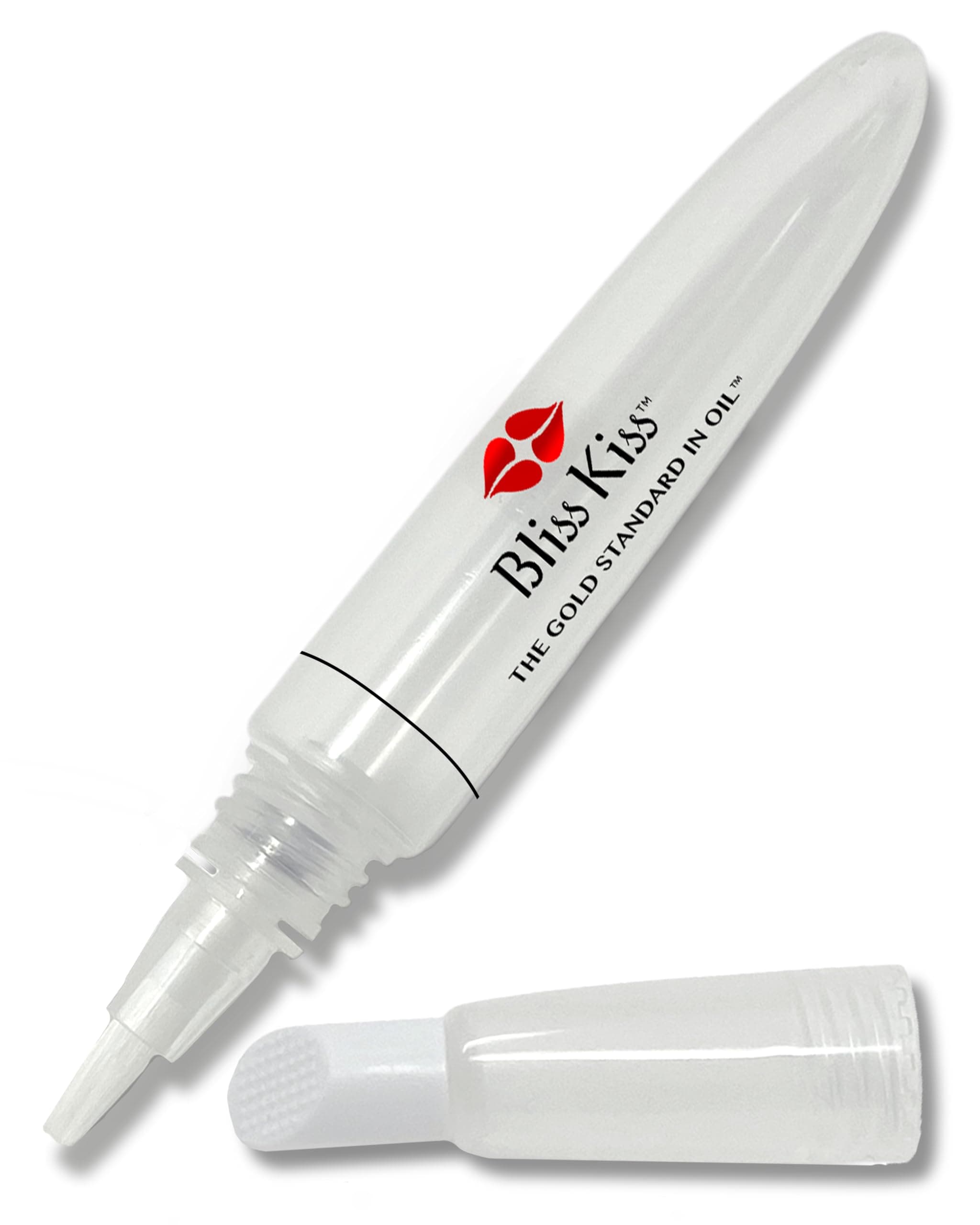 Bliss Kiss Refillable Cuticle Oil Pen with Cuticle Pusher for Nails | Empty 8 ml Nail Oil Pen with soft brush applicator | No Leaks 1-Pack