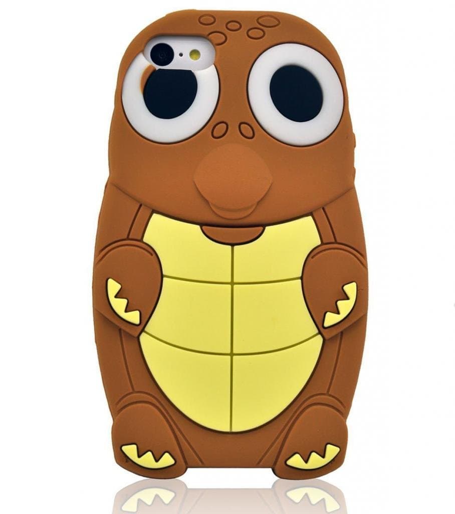 HJX Brown iPhone 5C New Cute 3D Cartoon Lovely Turtle Pattern Soft Silicone Case Protective Cover Skin for Apple iPhone 5C