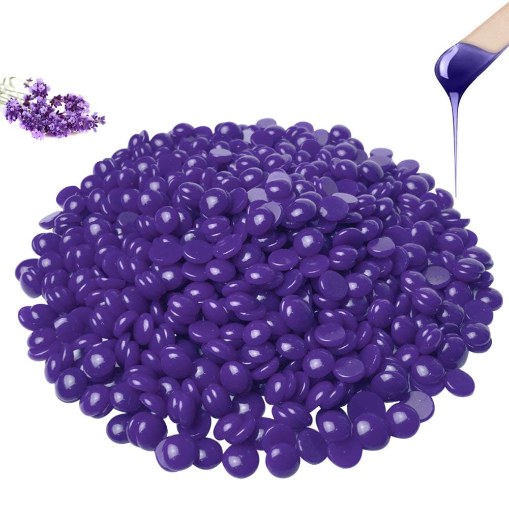 Wax Beads 300 g,LuolLove Professional Natural Depilatory Hard Wax Beans for Men Women Full-Body Hair Removal,No Strip Needed (Lavender)