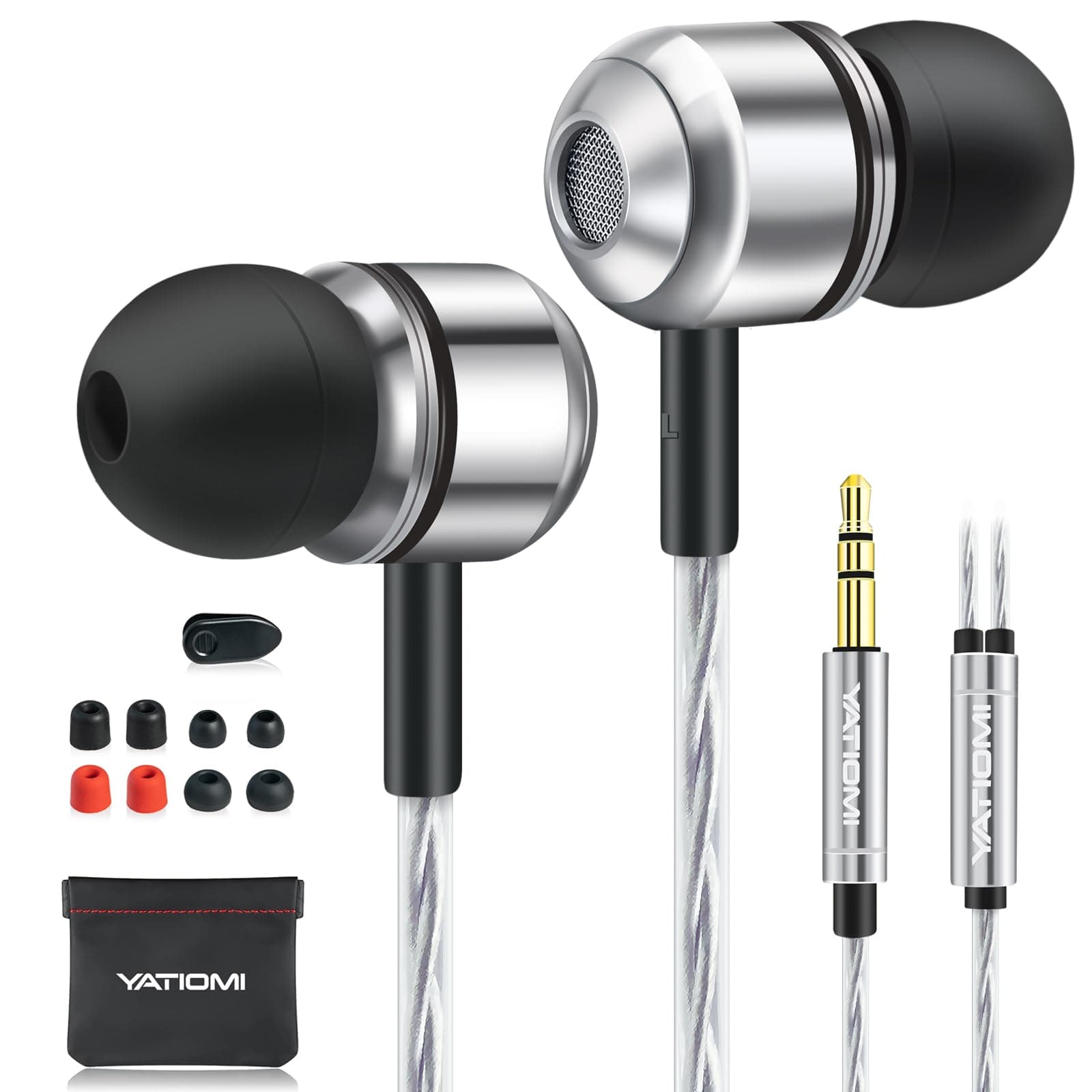 Earphones Wired in Ear Headphones with Pure Sound and Strong Bass, Noise Isolating, Tangle-Free Cord, Lightweight Earbuds Wired for Samsung, Smartphones, MP3 and 3.5mm Jack Devices