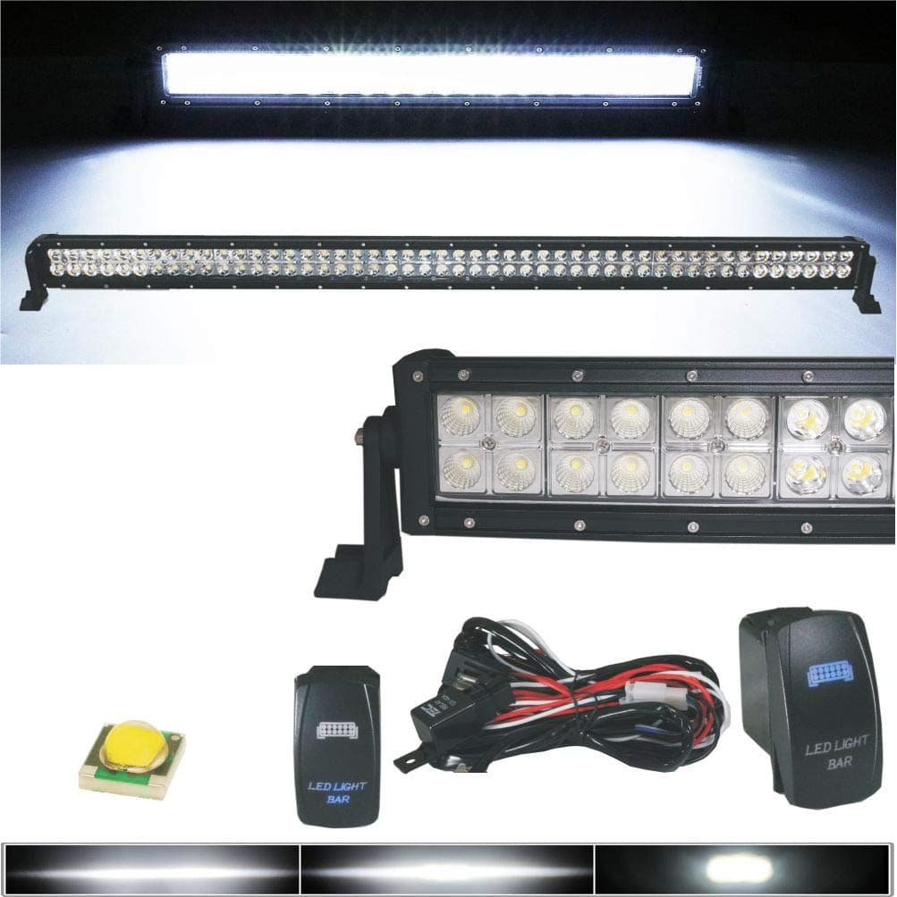 #1 42 inch 240W CREE LED Light Bar Pro Series Spot Flood Combo beam Offroad Trucks 4x4 fog Trucks UTV SUV 4x4 Polaris Razor 1000 RZR XP1000 Raptor Can Am X3 Maverick FREE LED Light Bar Harness