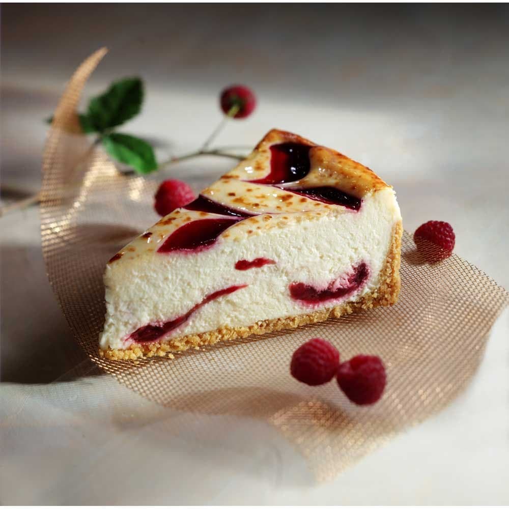 Sweet Street Raspberry White Chocolate Hand Fired Brulee Cheesecake, 14 Slice -- 2 per case.