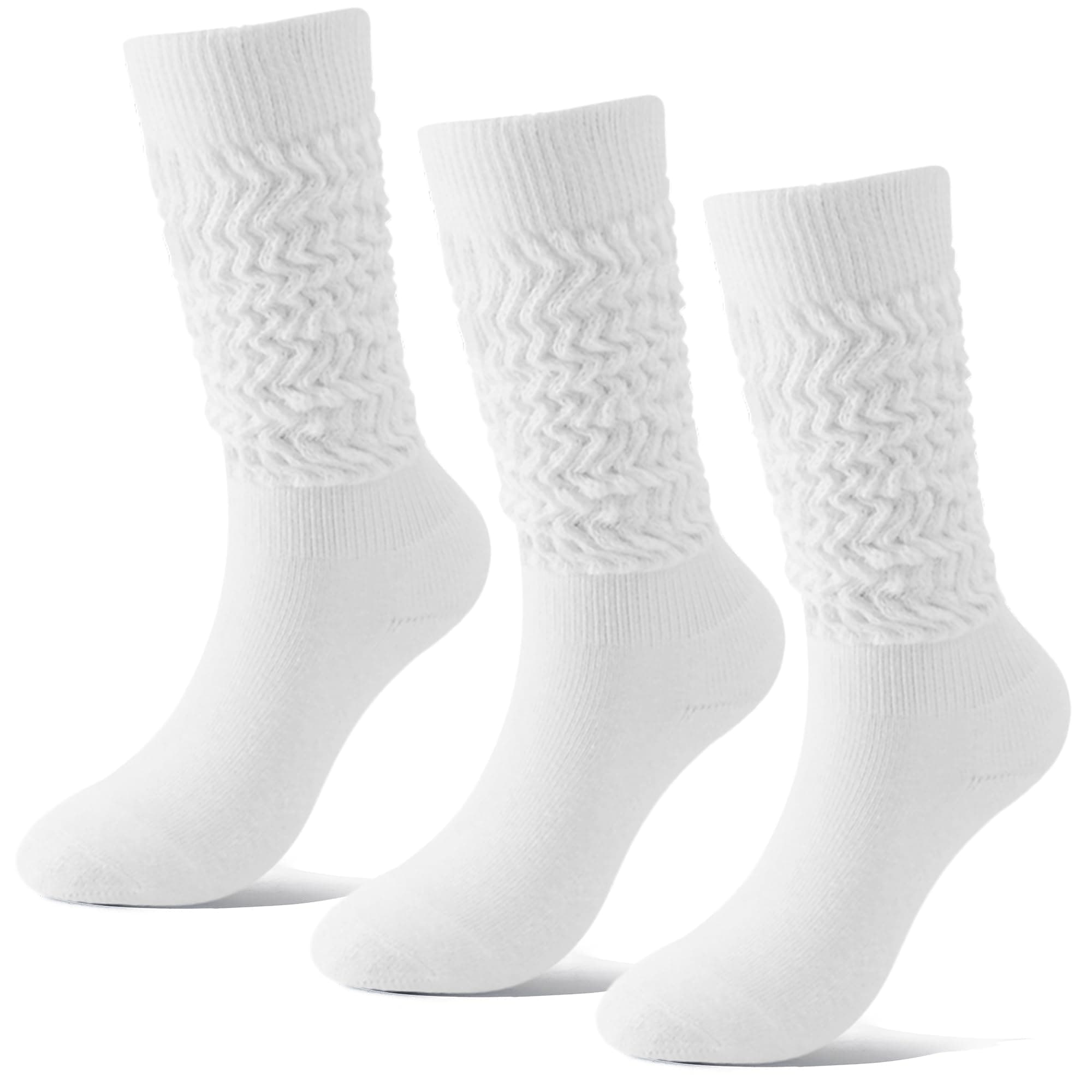 BONANGEL Slouch Socks for Woman,3 Pairs Scrunch Slouchy Socks Women,Long Scrunchy Tube Boot Socks for Women Girls Size 5-11